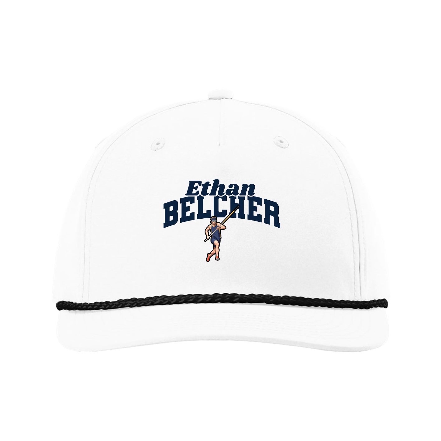 Five-Panel Classic Rope Cap — Signature Arch in White