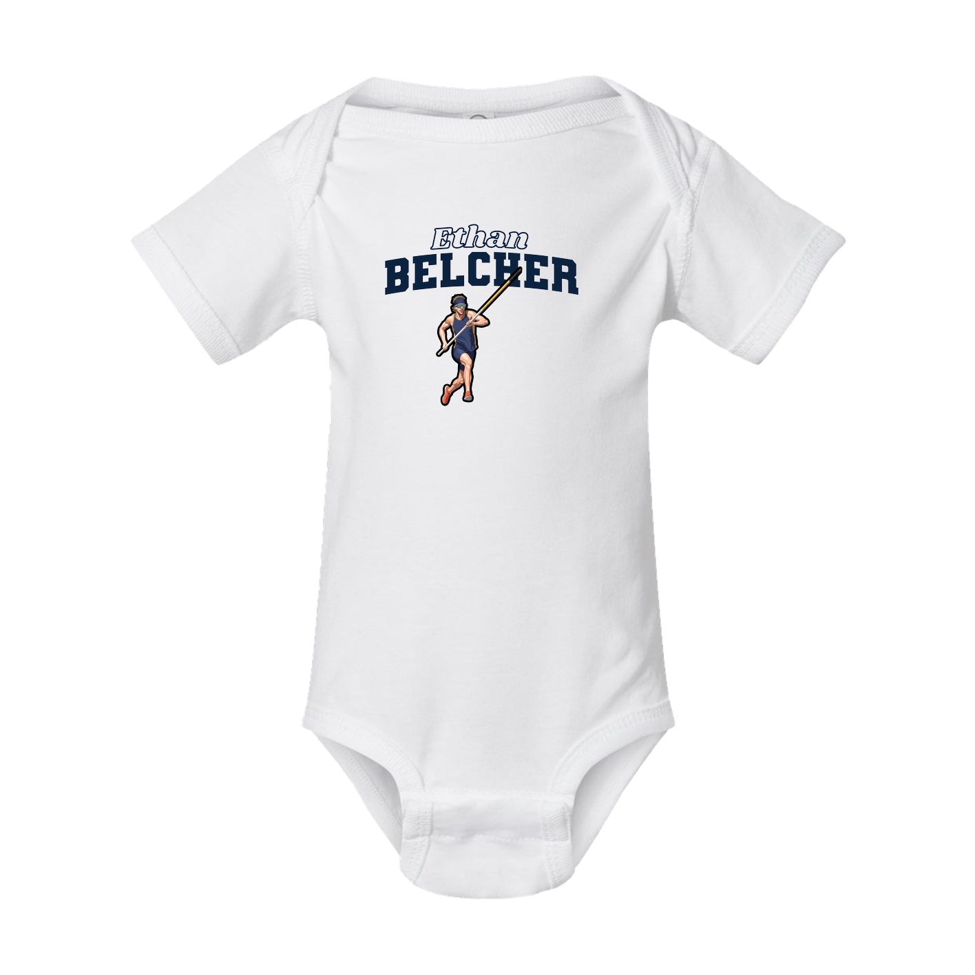 Baby Onesie — Name Arch in White