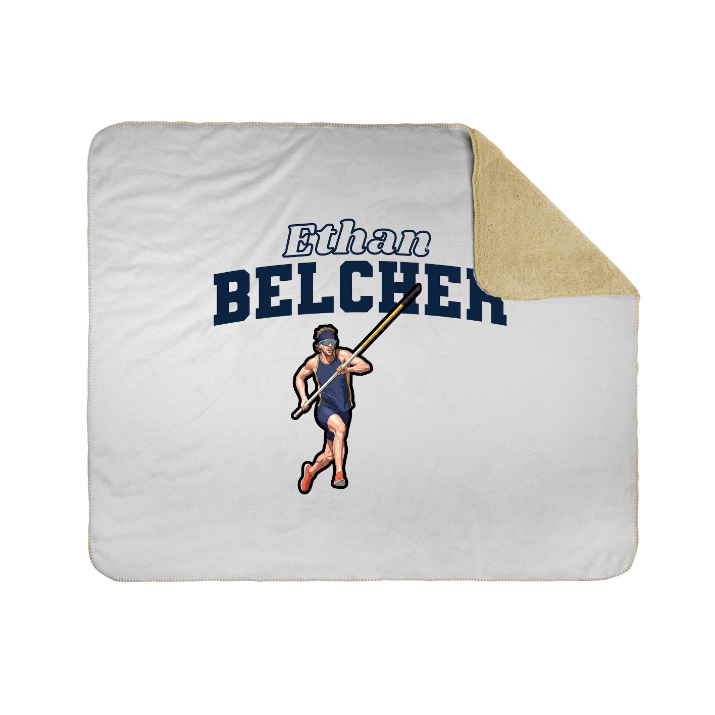 Throw Blanket — Name Arch in White