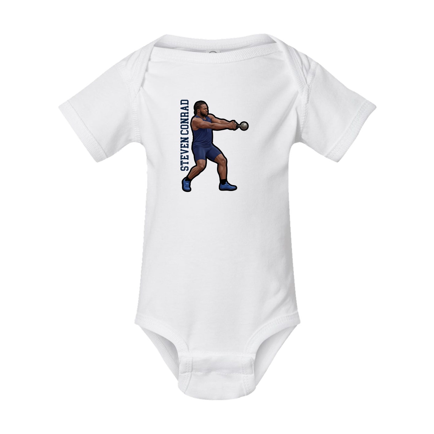 Baby Onesie — Name Vertical in White
