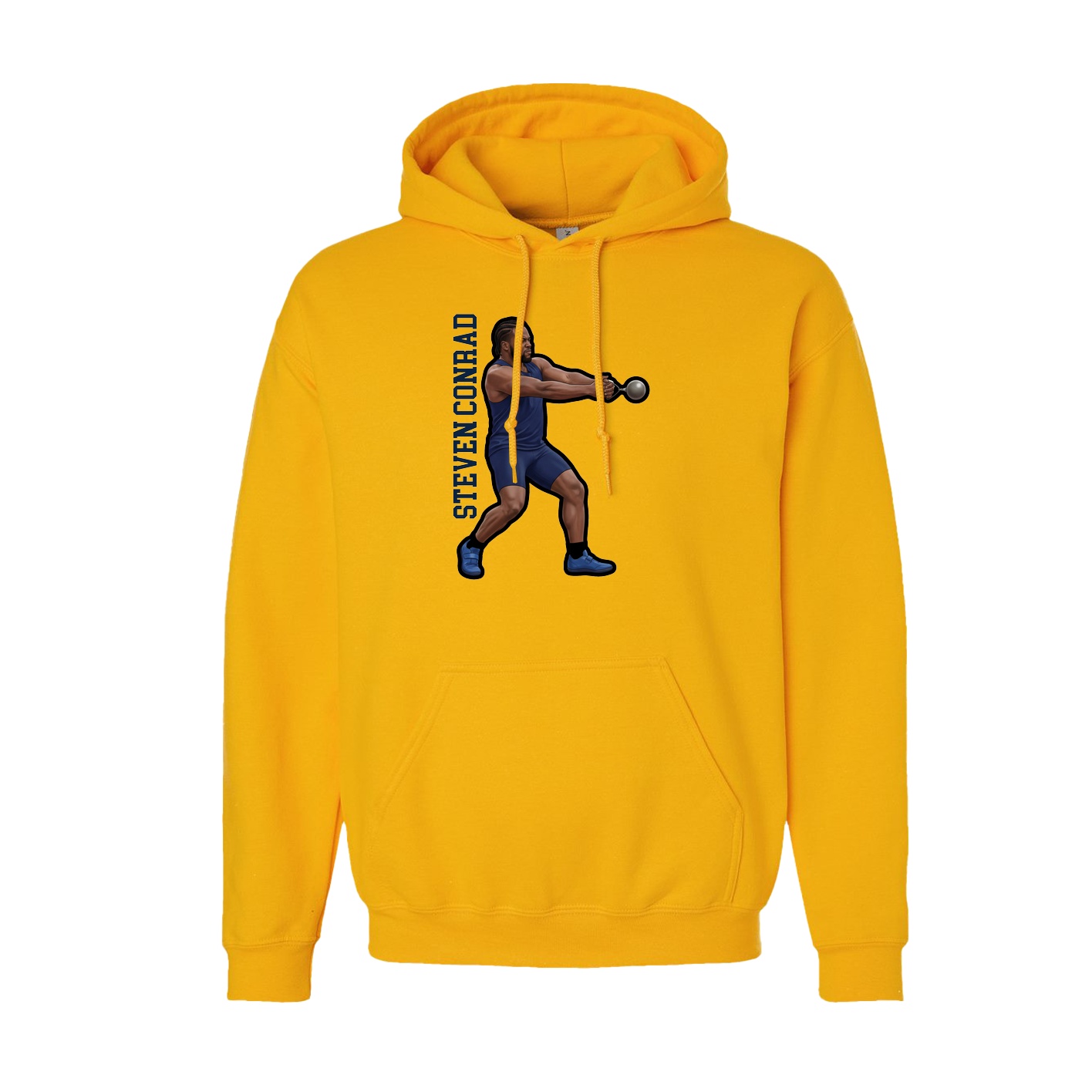 Youth Hoodie — Name Vertical in Gold