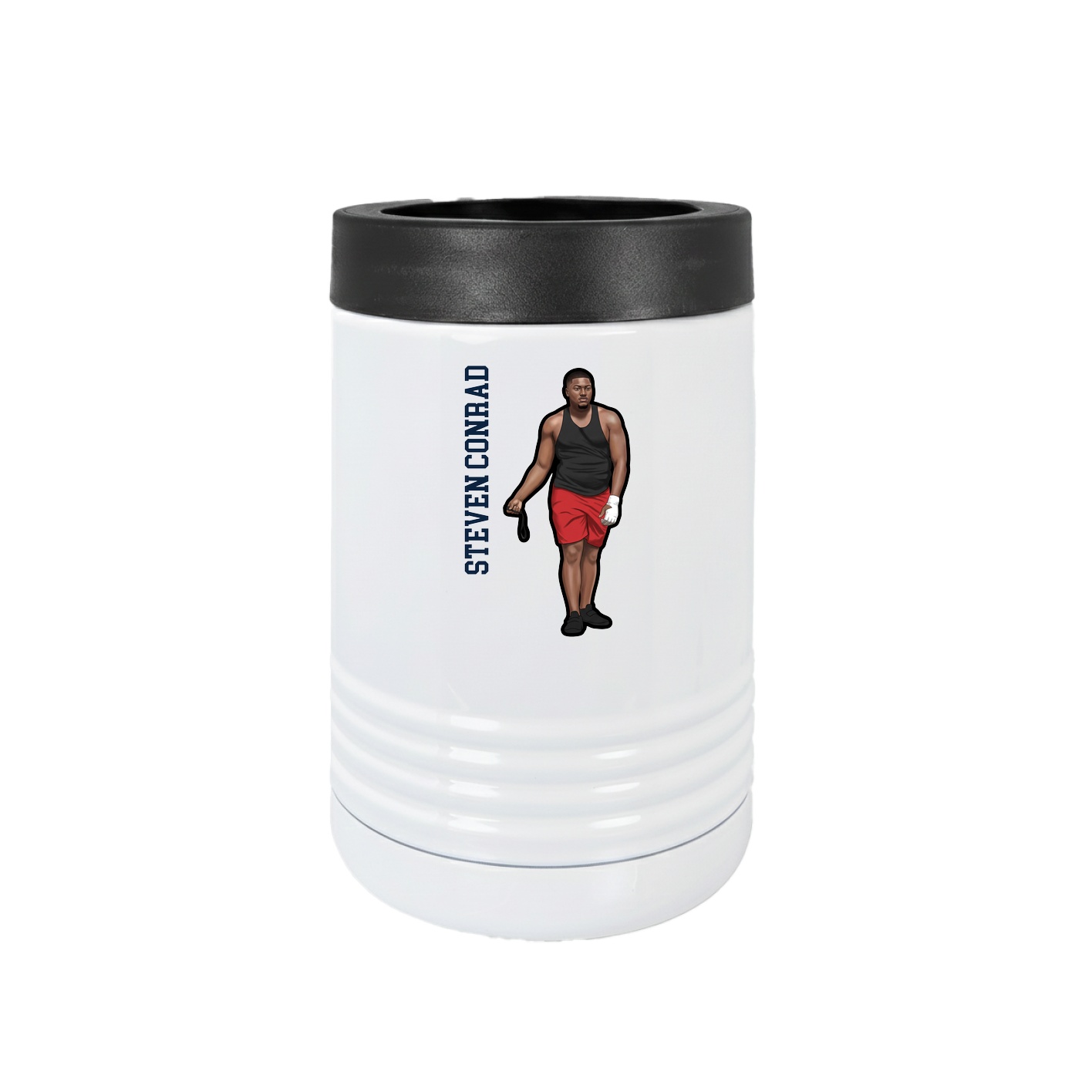 Beverage Holder — Name Vertical in White