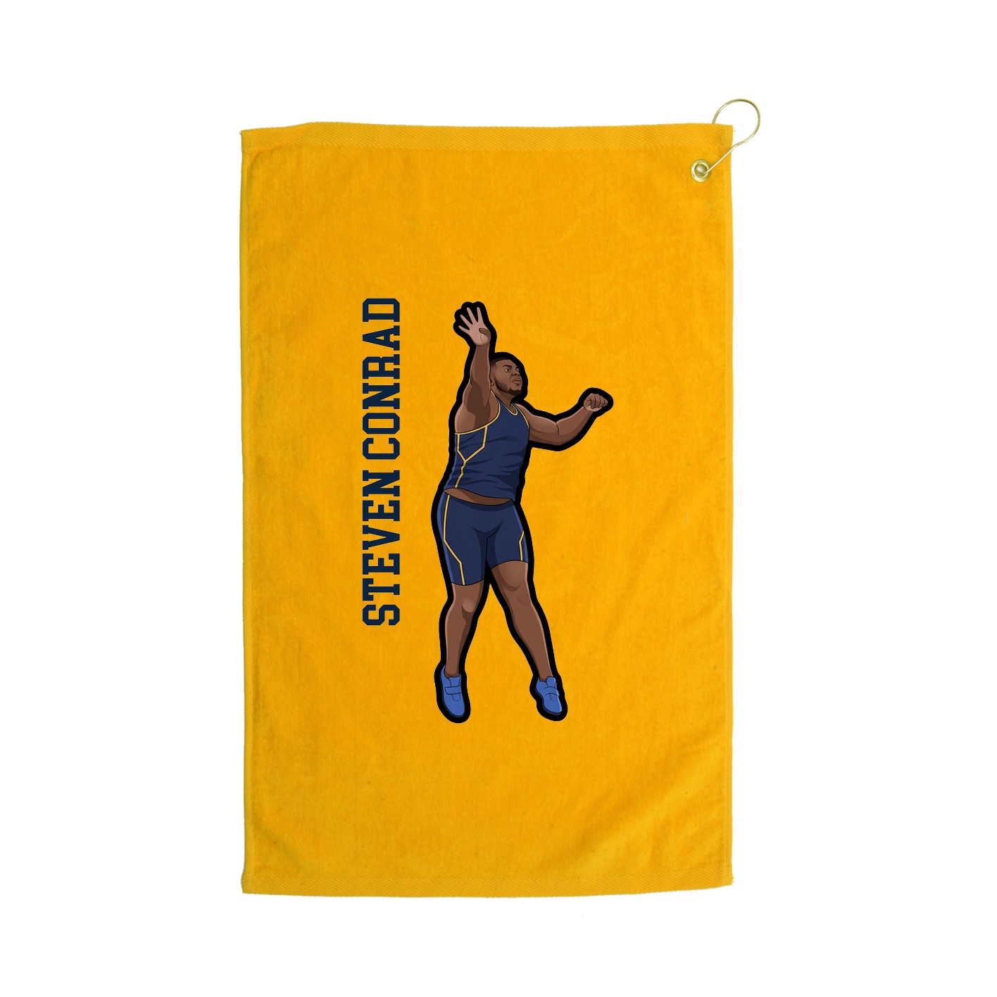 Golf Towel — Name Vertical in Gold
