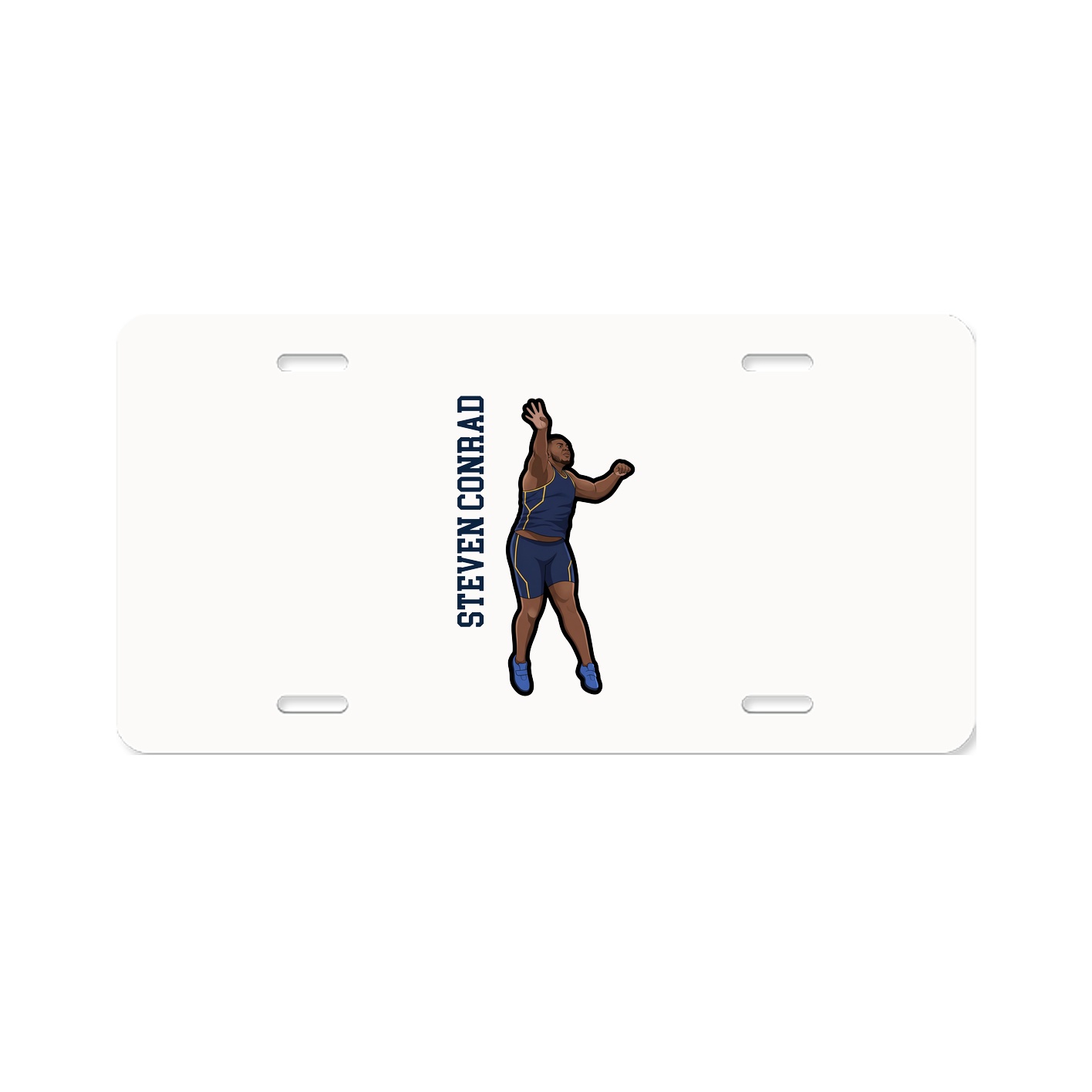 License Plate — Name Vertical in Classic