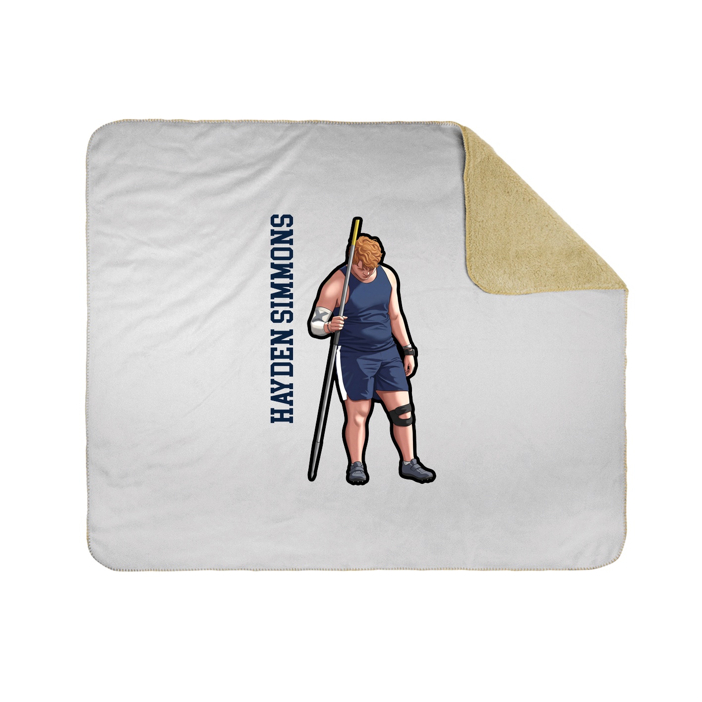Throw Blanket — Name Vertical in White
