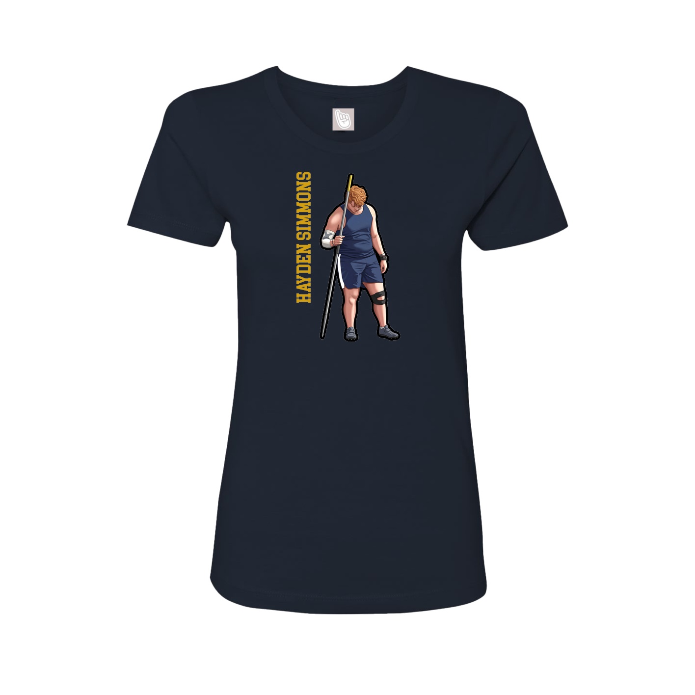Fitted Women's Tee — Name Vertical in Navy