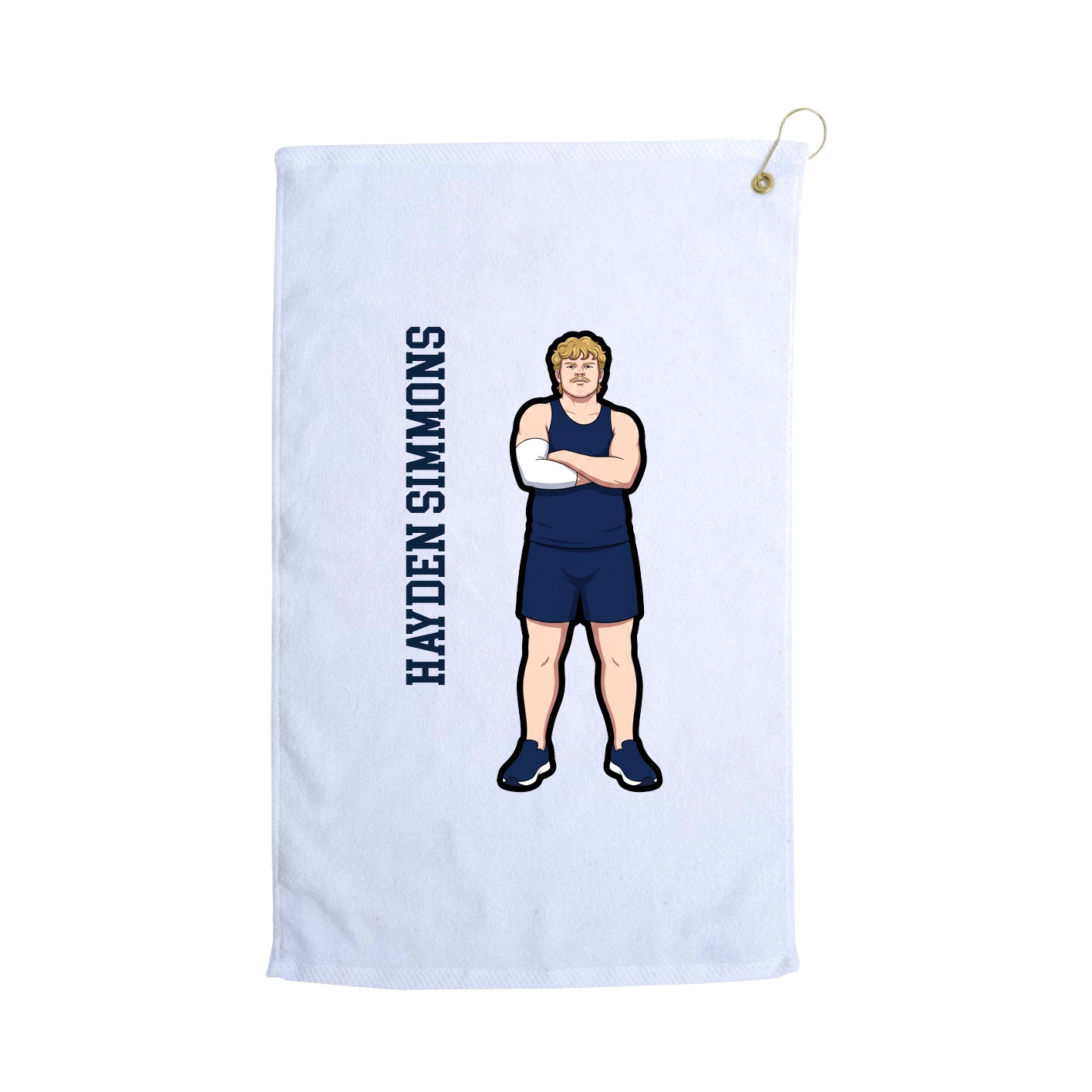 Golf Towel — Name Vertical in White