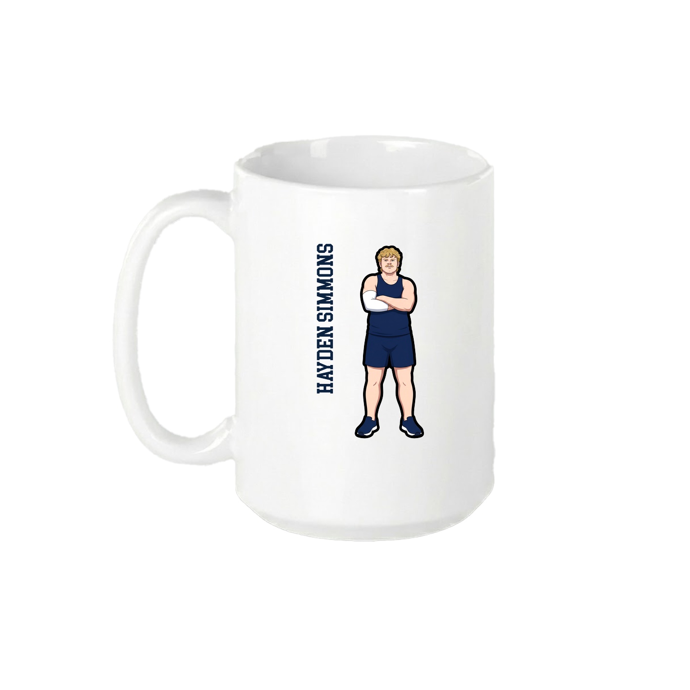15oz Coffee Mug — Name Vertical in White