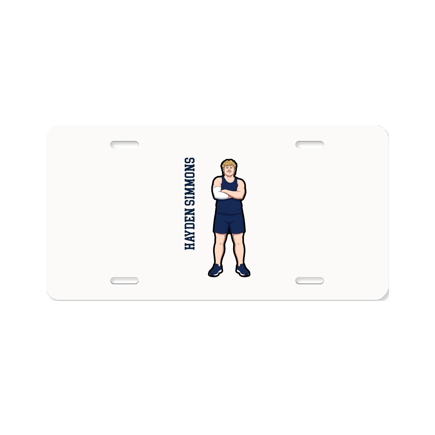 License Plate — Name Vertical in Classic