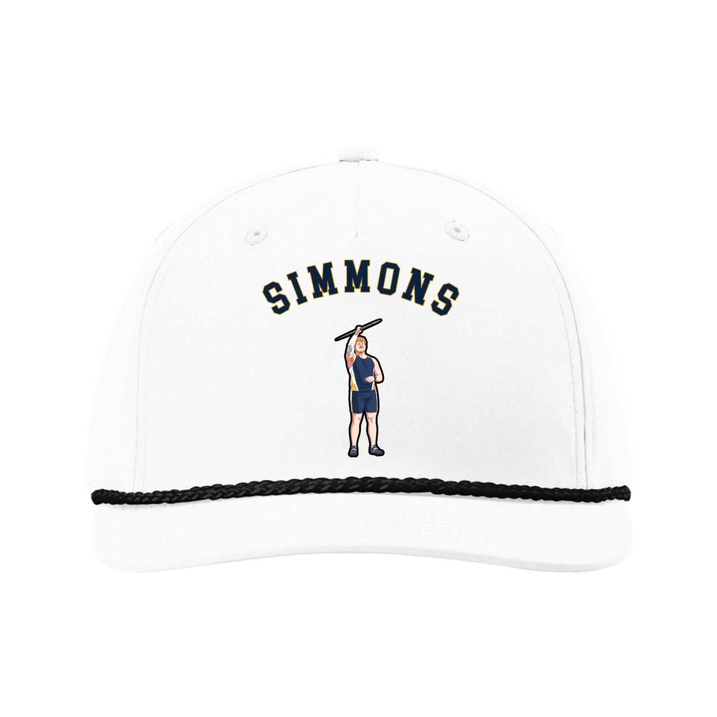 Five-Panel Classic Rope Cap — Shirsey Arch in White