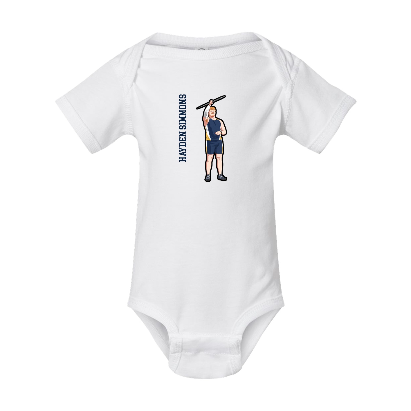 Baby Onesie — Name Vertical in White
