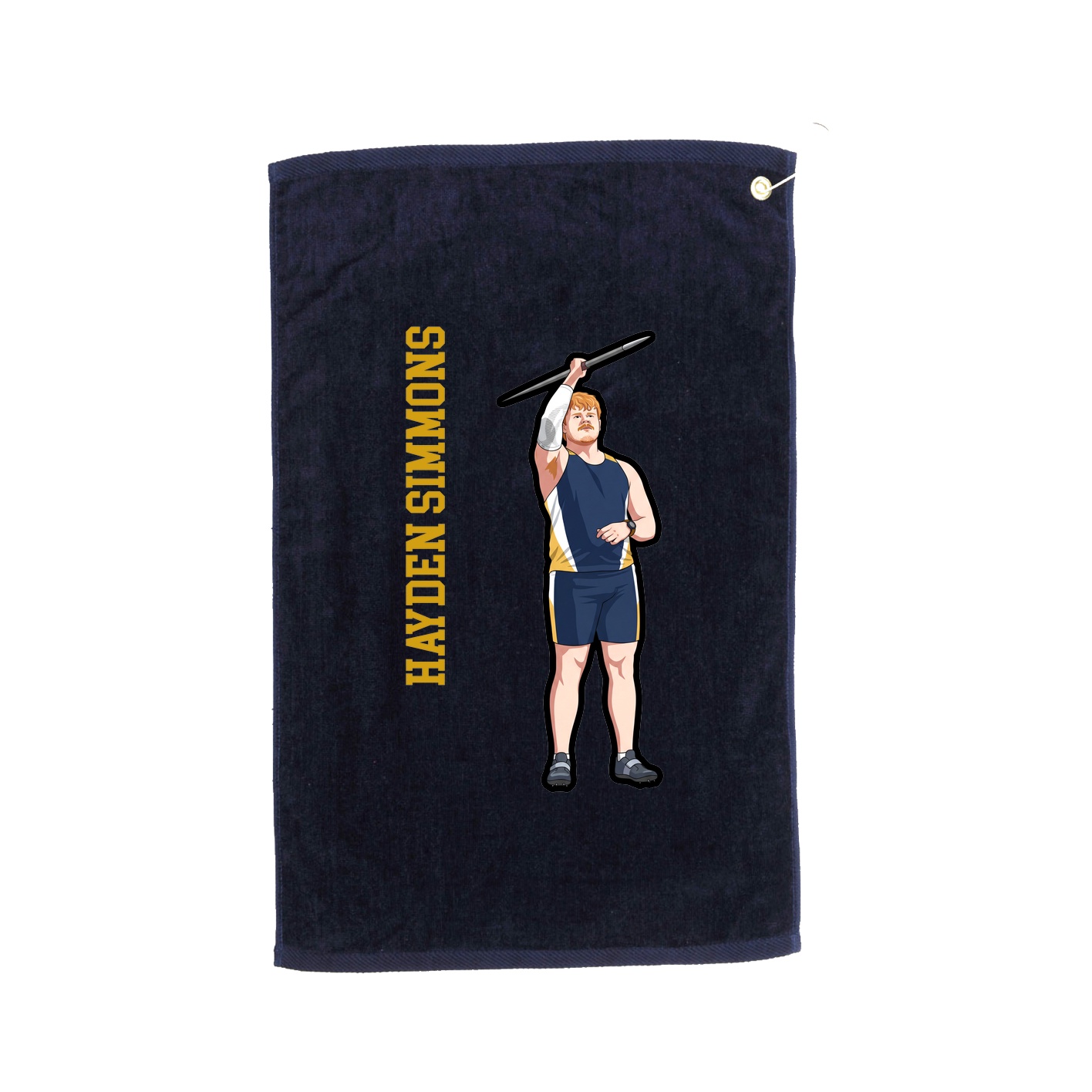 Golf Towel — Name Vertical in Navy