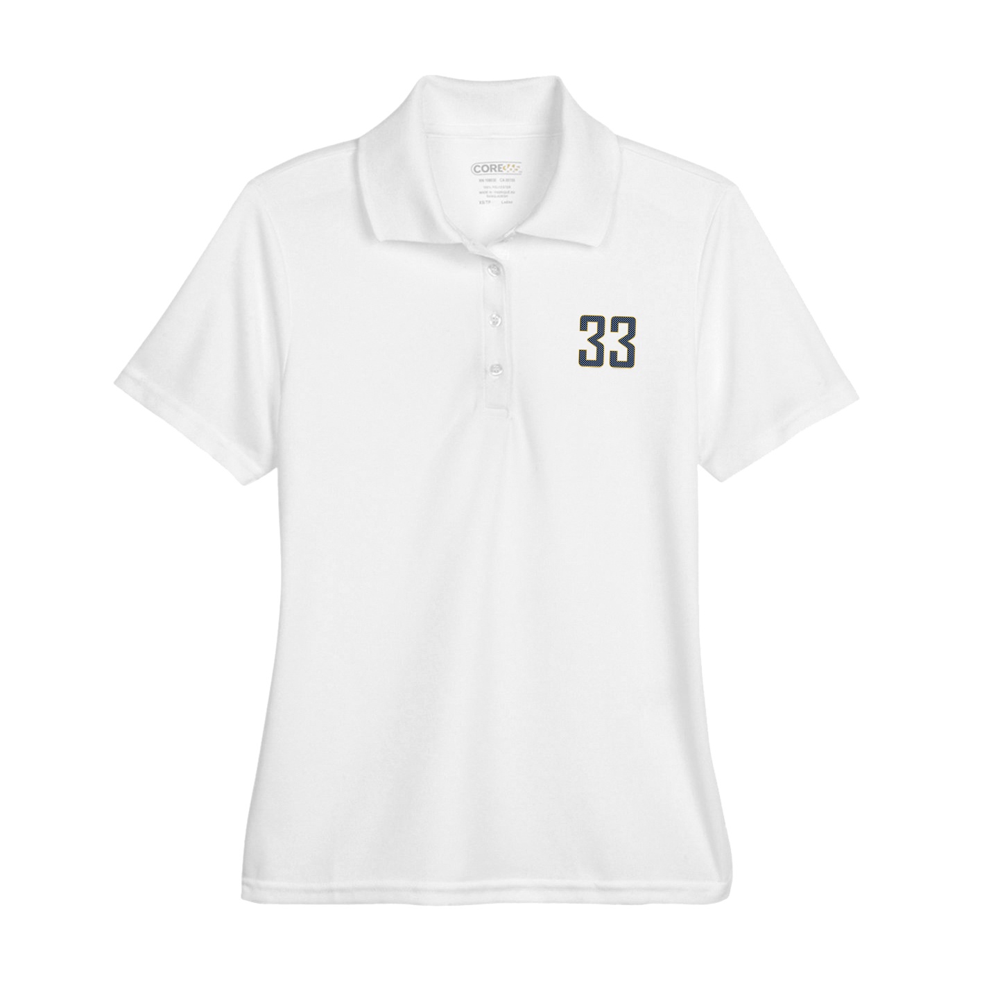 Womens Performance Polo — Front Shirsy in White