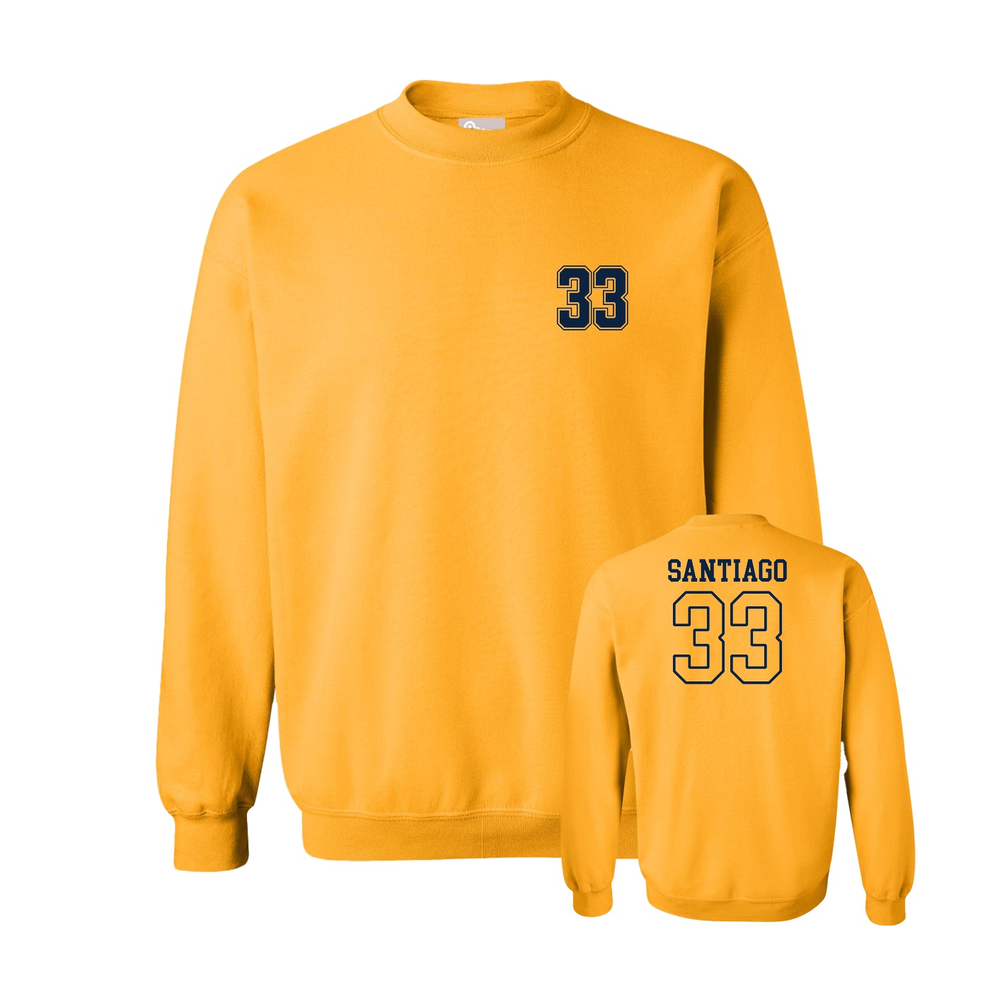 Fleece Crew — Chest Back in Gold