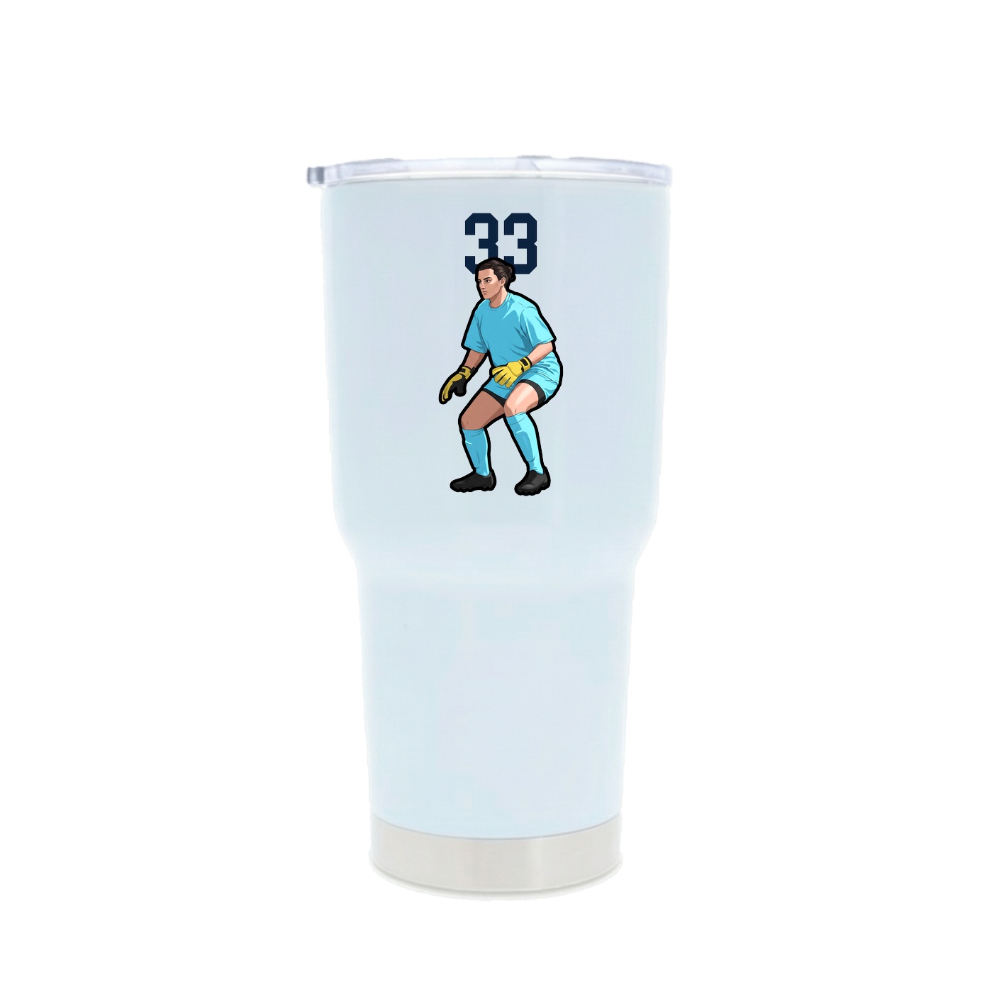 30oz Stainless Steel Tumbler — Number Top in White