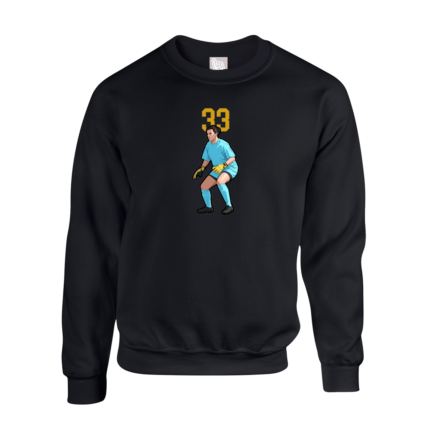 Fleece Crew — Number Top in Black