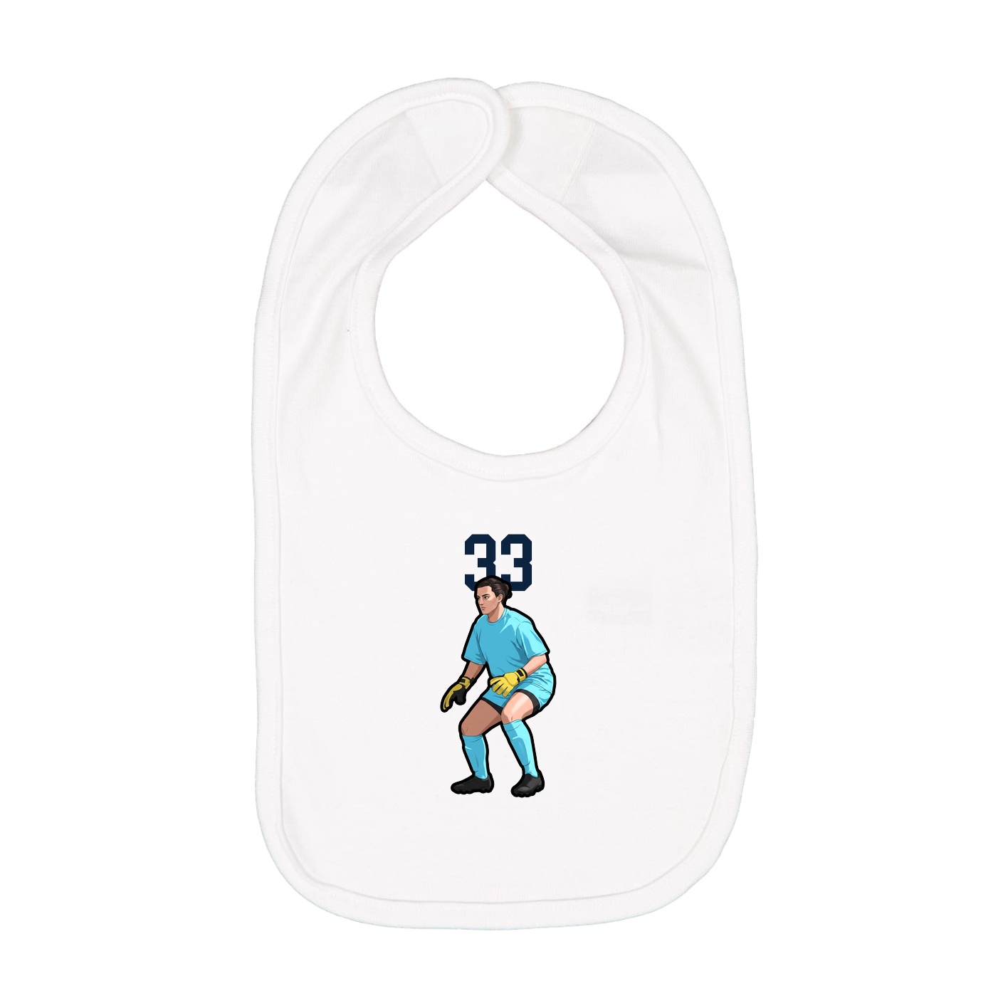 Infant Bib — Number Top in White