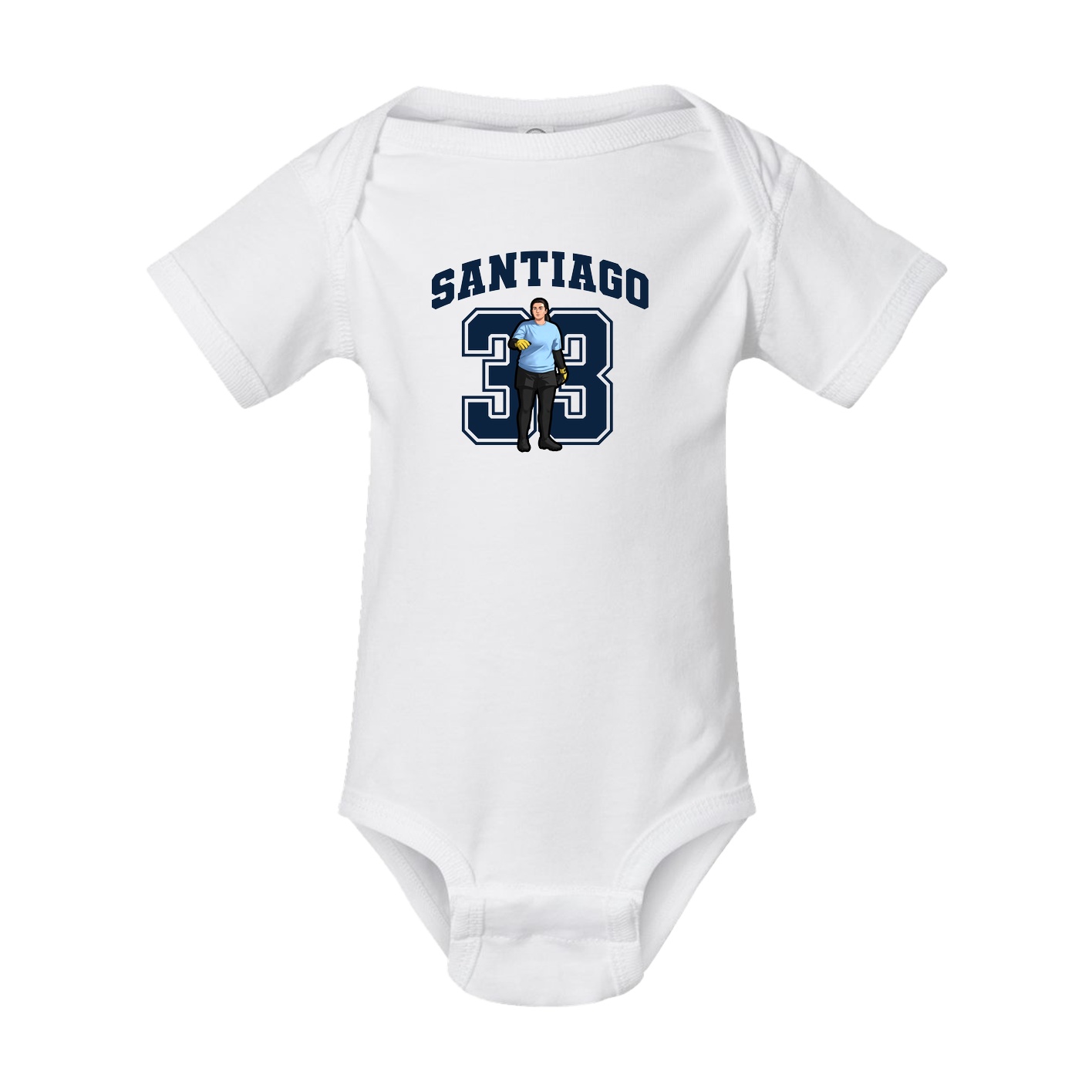 Baby Onesie — Number in White