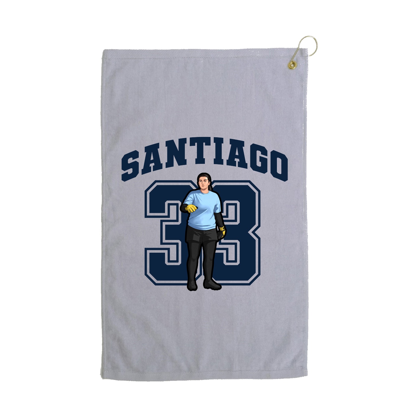 Golf Towel — Number in Grey