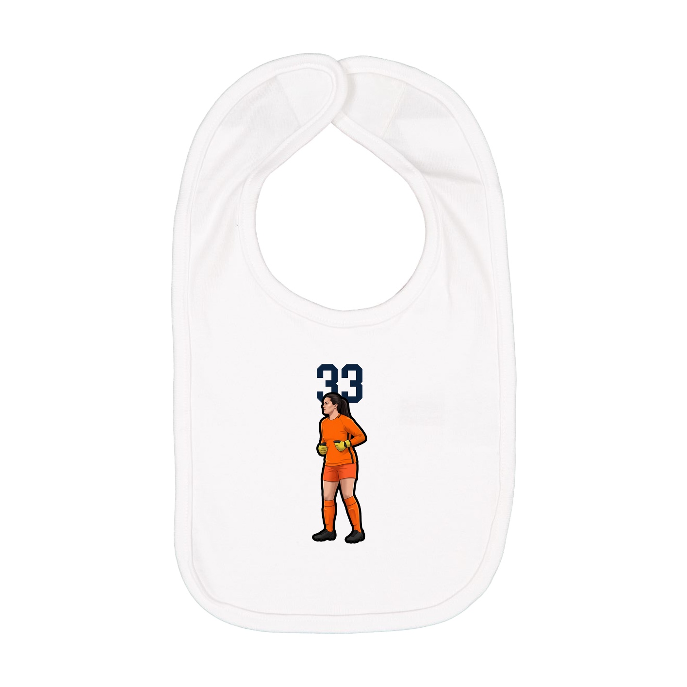 Infant Bib — Number Top in White