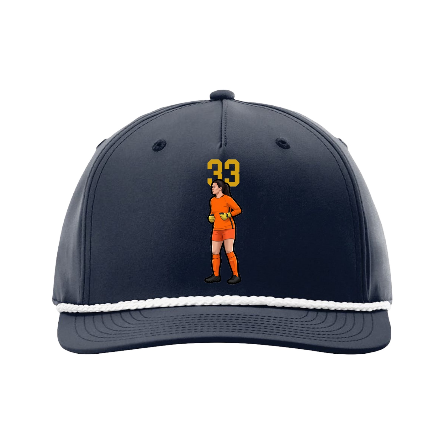 Five-Panel Classic Rope Cap — Number Top in Navy