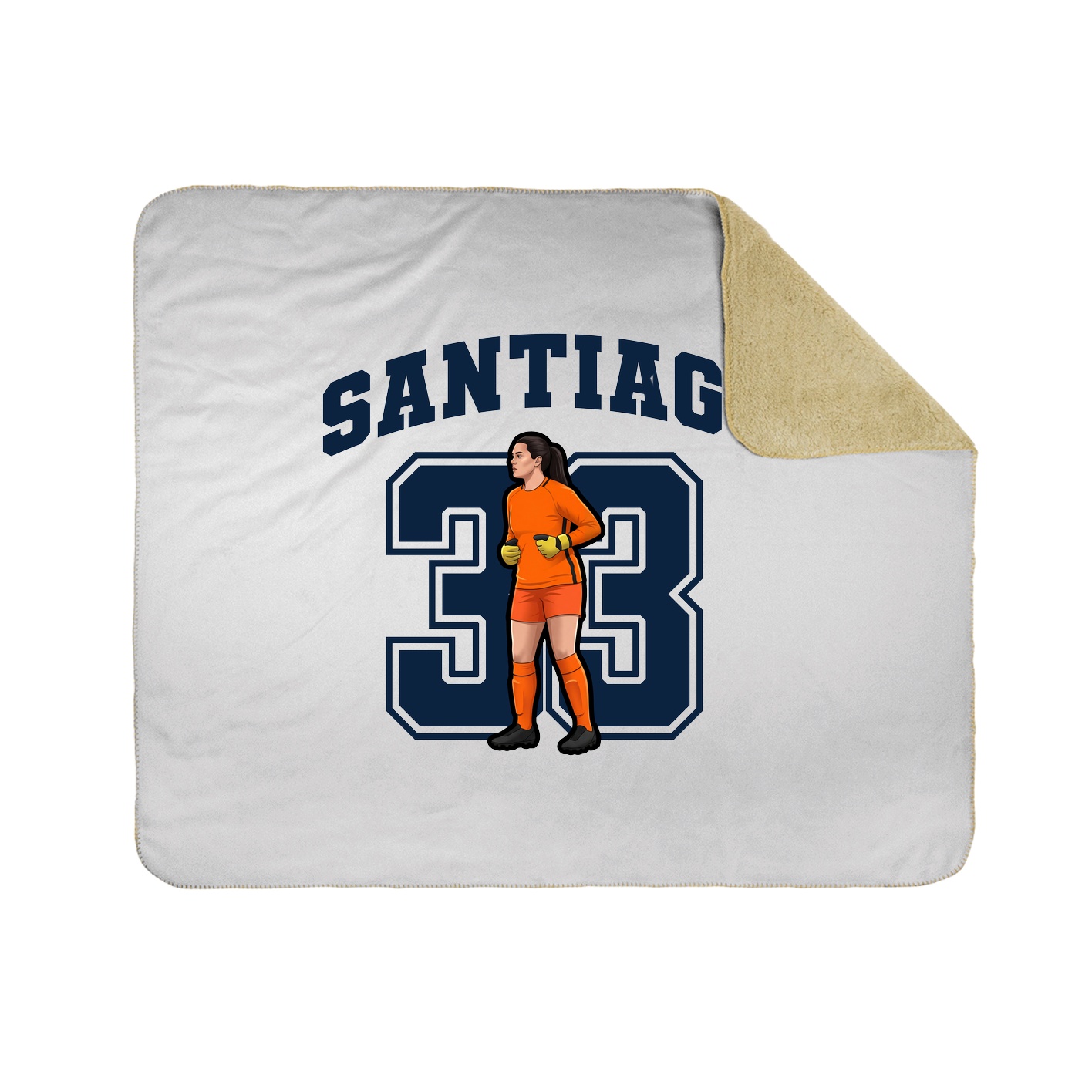 Throw Blanket — Number in White