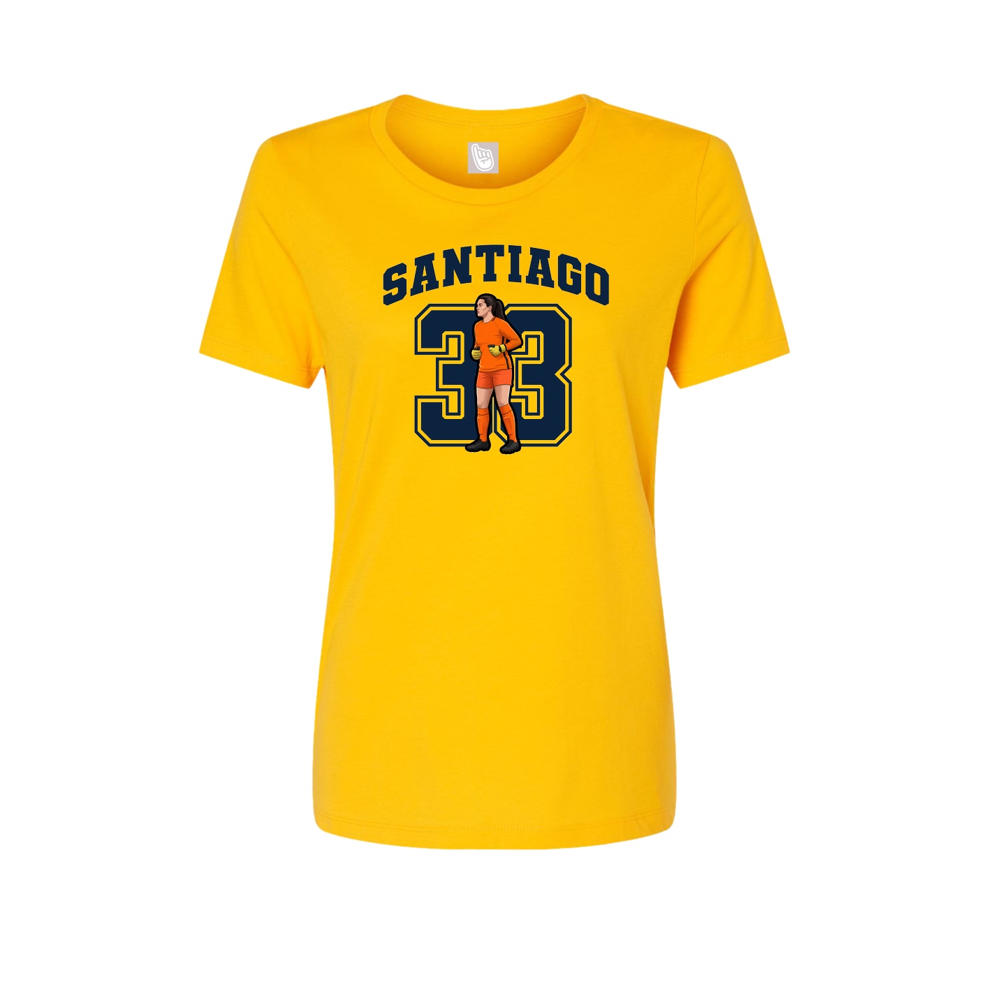 Fitted Women's Tee — Number in Gold