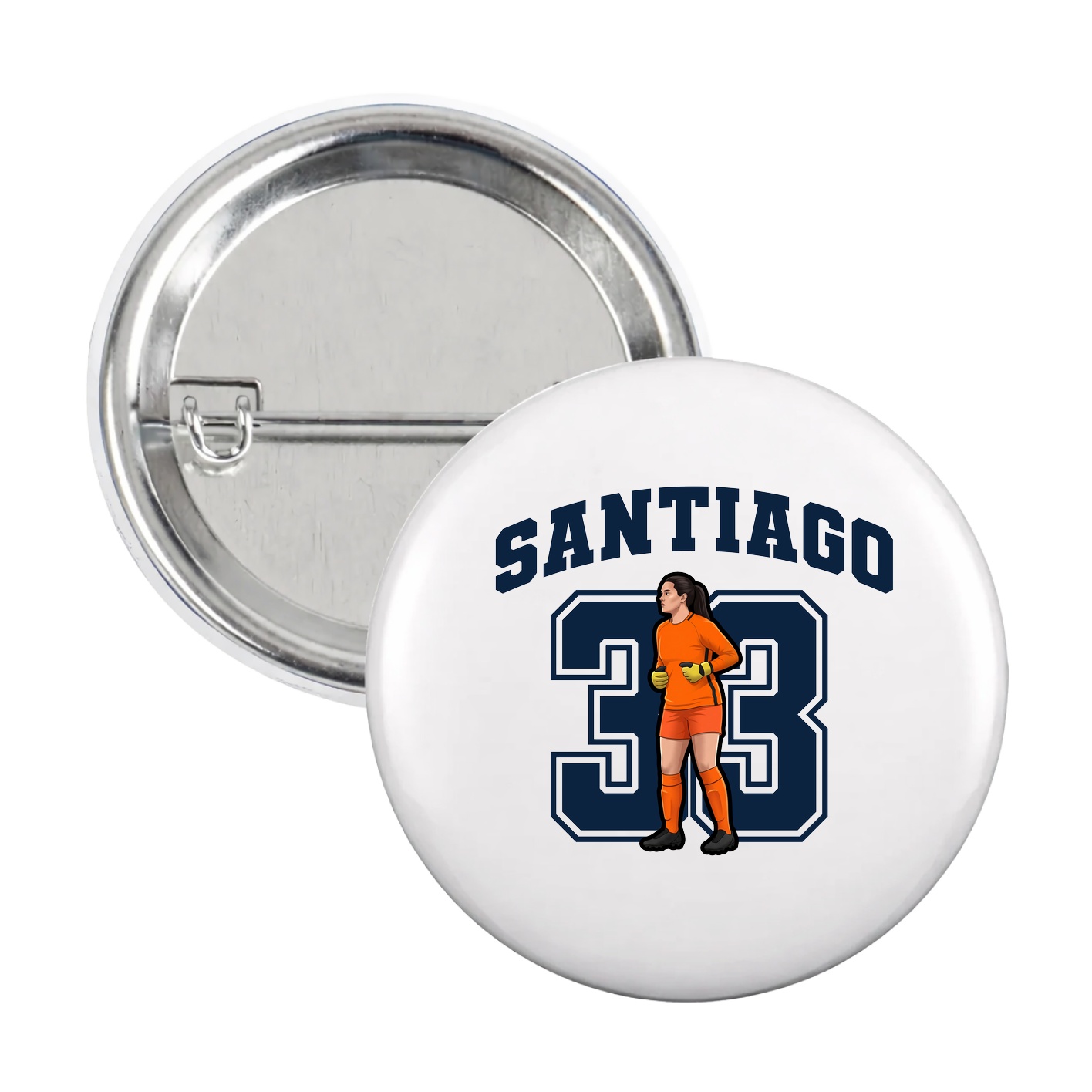 Game Day Button — Number in White