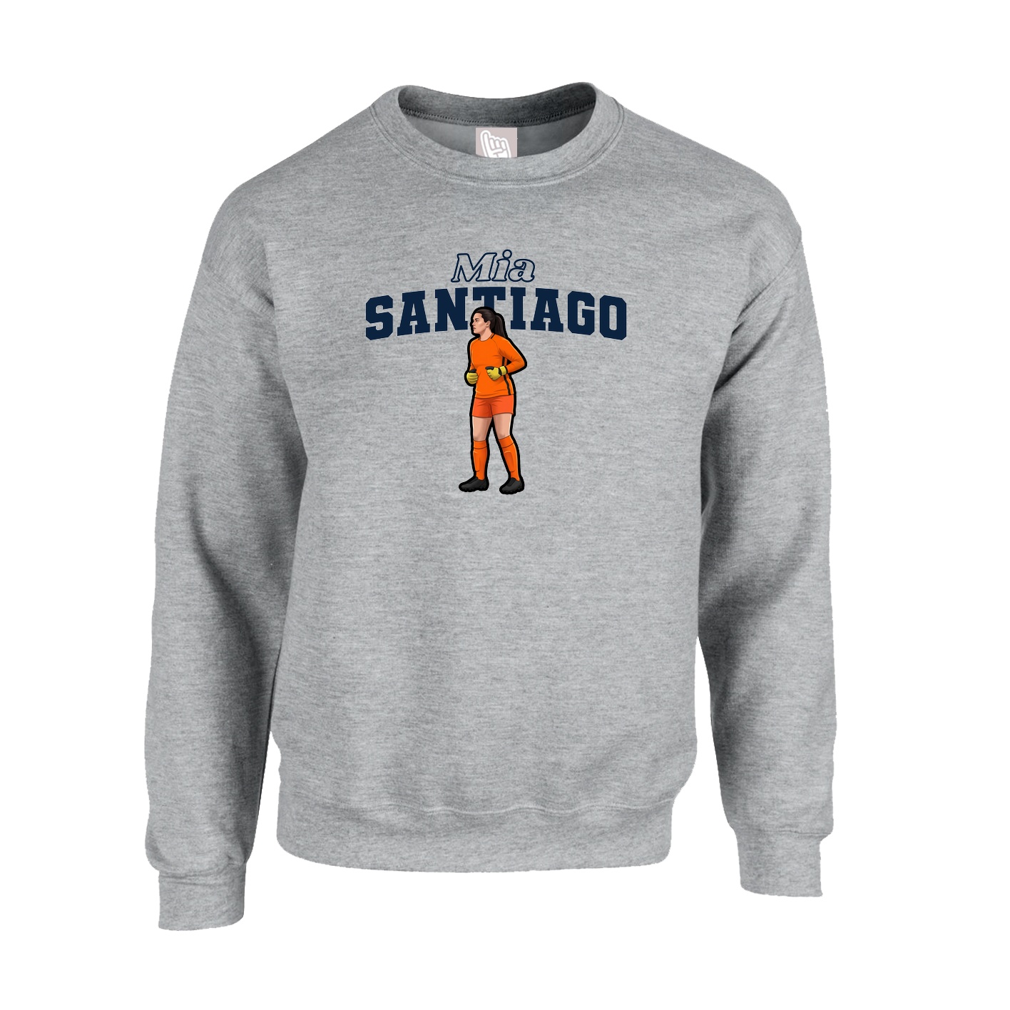Fleece Crew — Name Arch in Grey