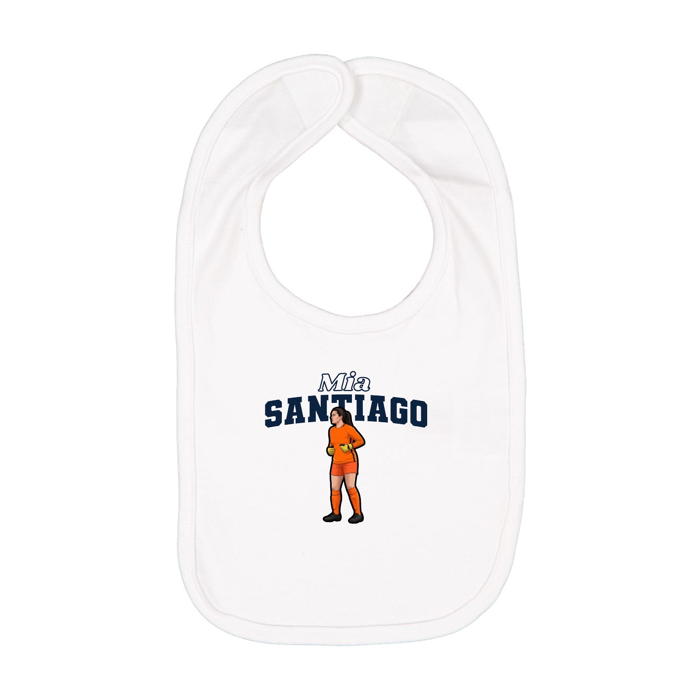 Infant Bib — Name Arch in White