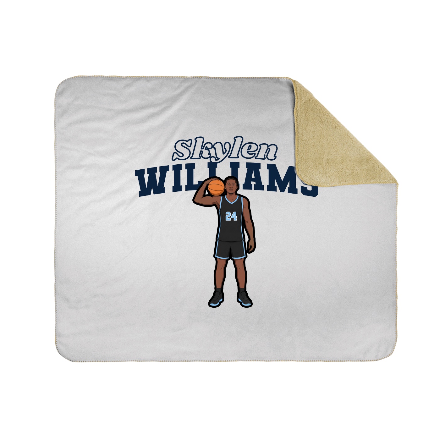 Throw Blanket — Name Arch in White