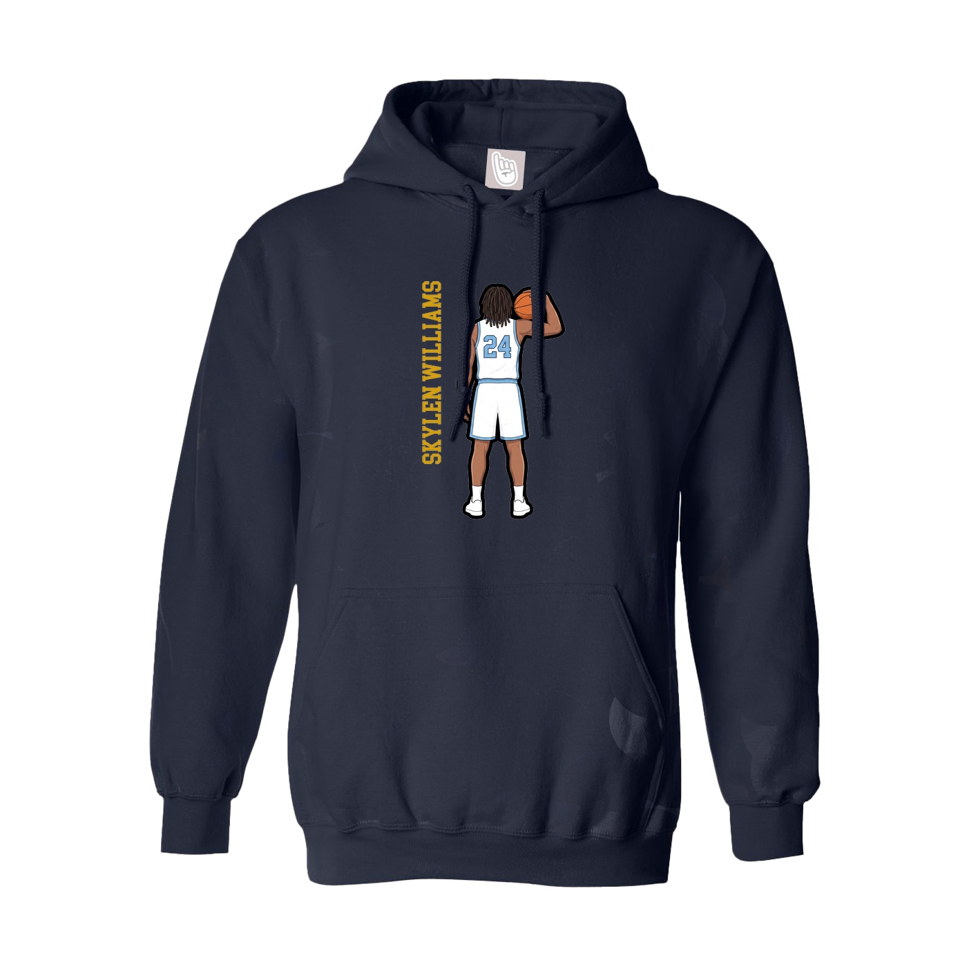 Hoodie — Name Vertical in Navy