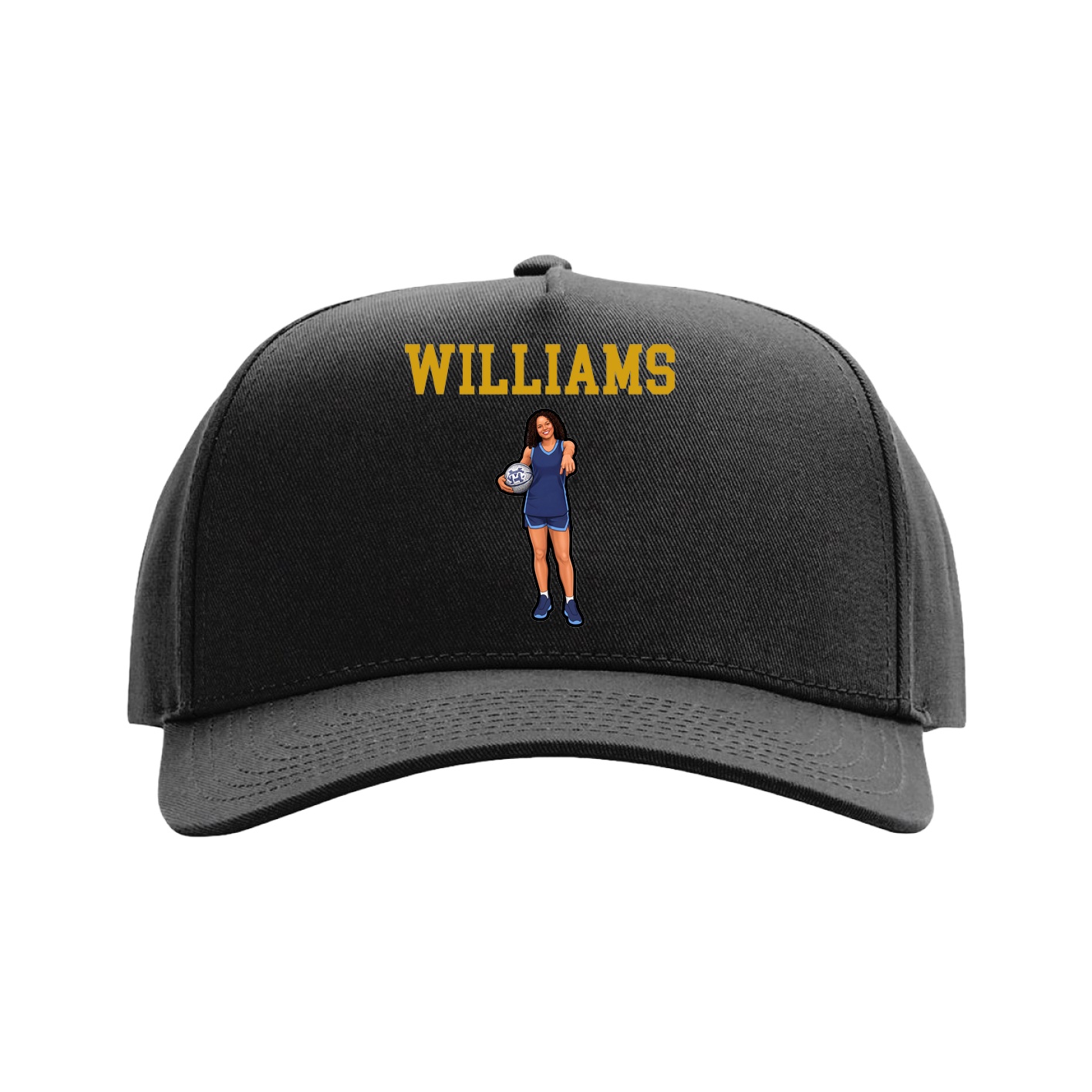 Full Fabric Five-Panel Champ Cap — Shirsey in Black