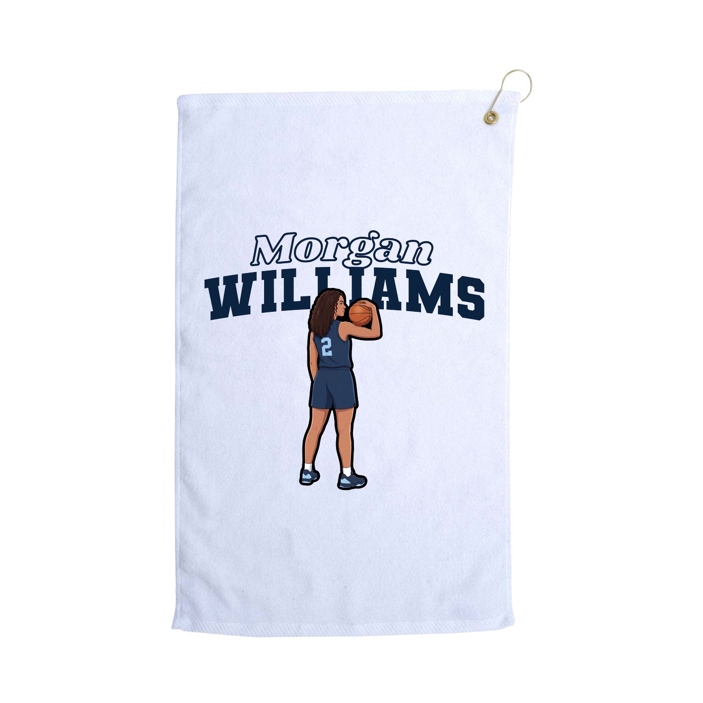 Golf Towel — Name Arch in White