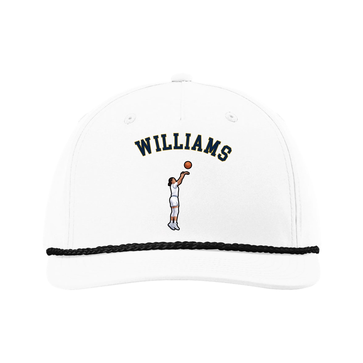 Five-Panel Classic Rope Cap — Shirsey Arch in White