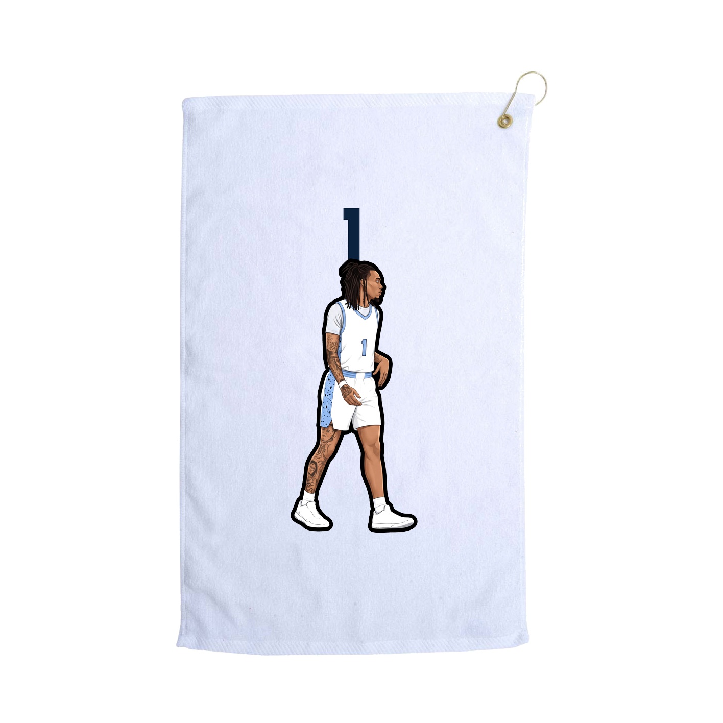 Golf Towel — Number Top in White