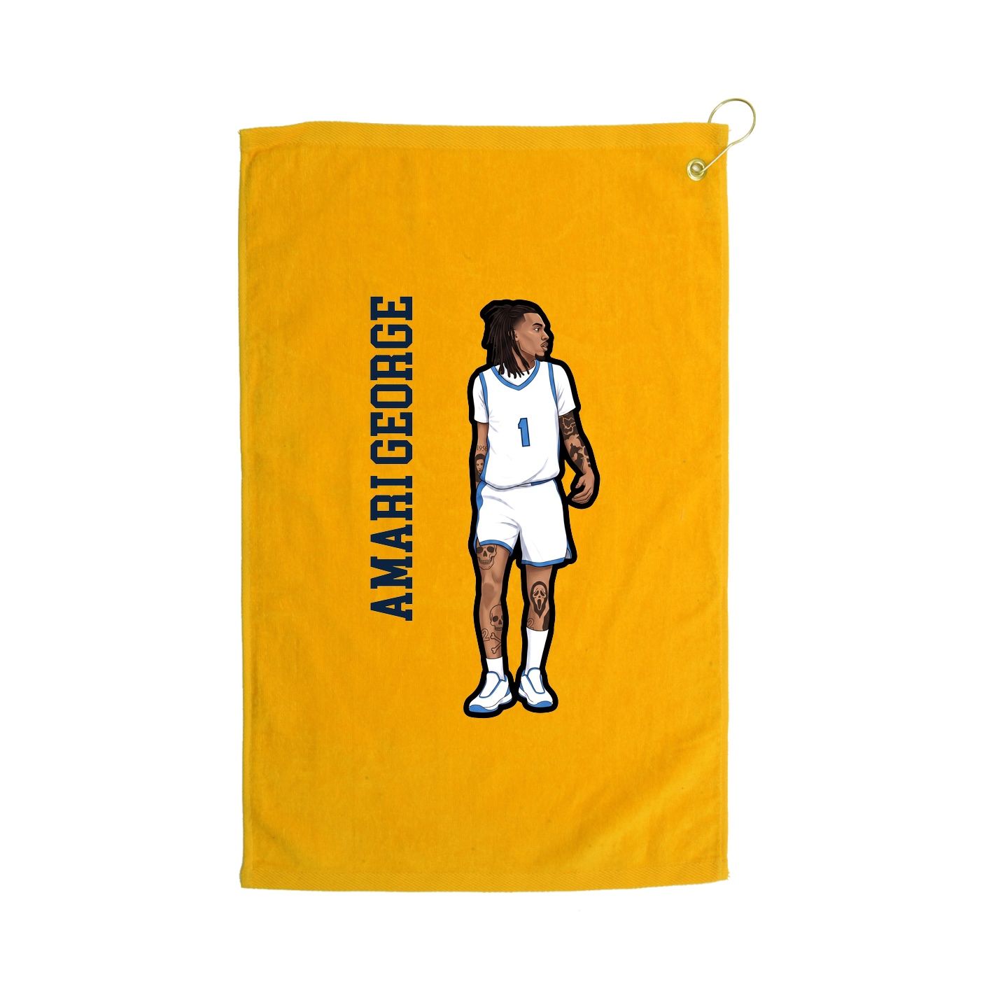Golf Towel — Name Vertical in Gold