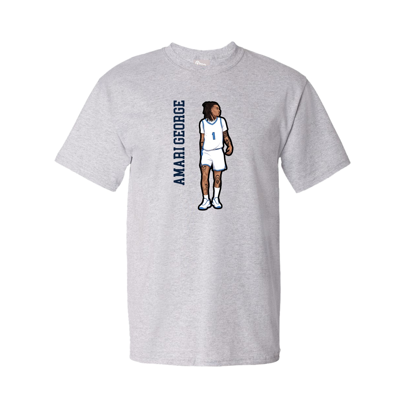 Youth Tee — Name Vertical in Grey
