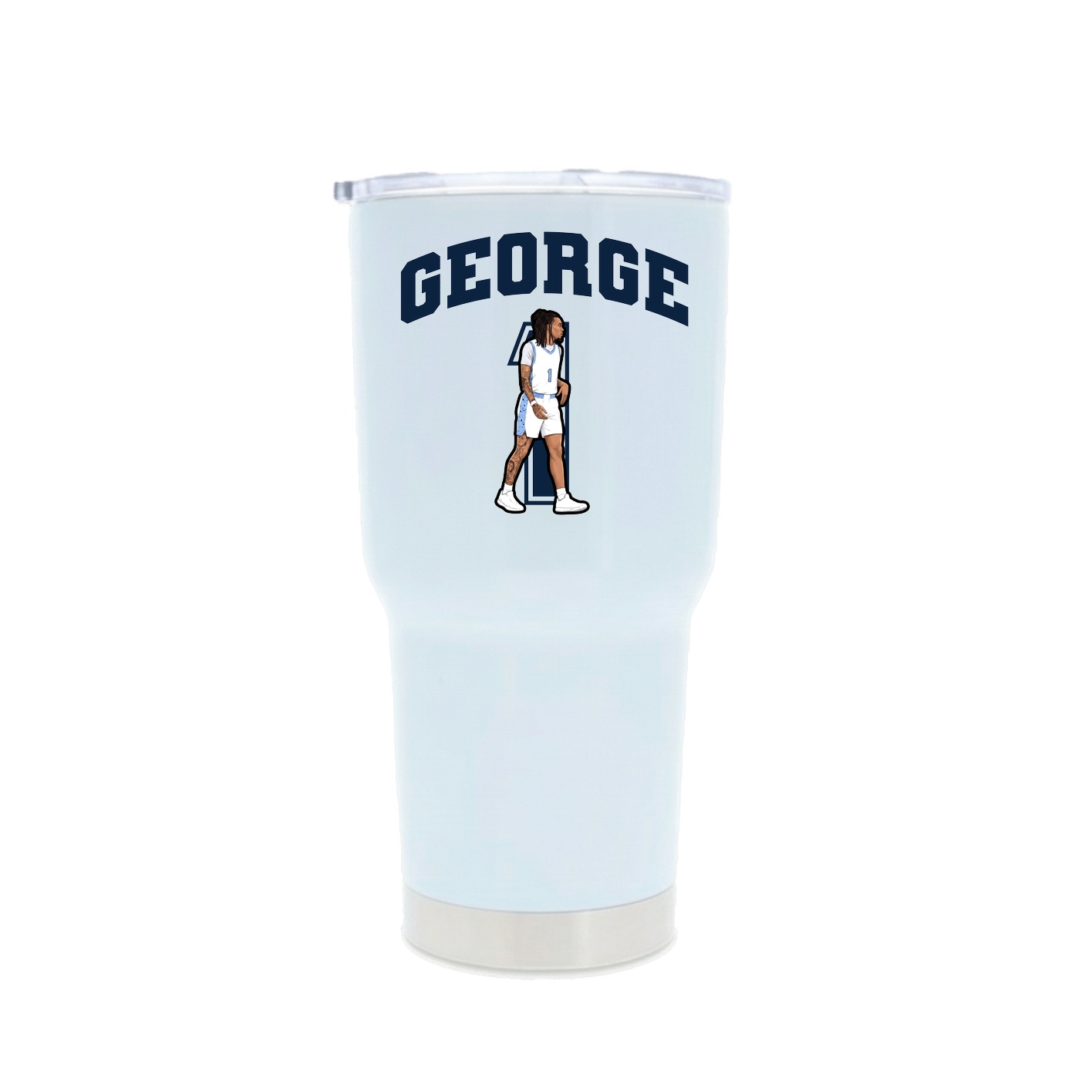 30oz Stainless Steel Tumbler — Number in White