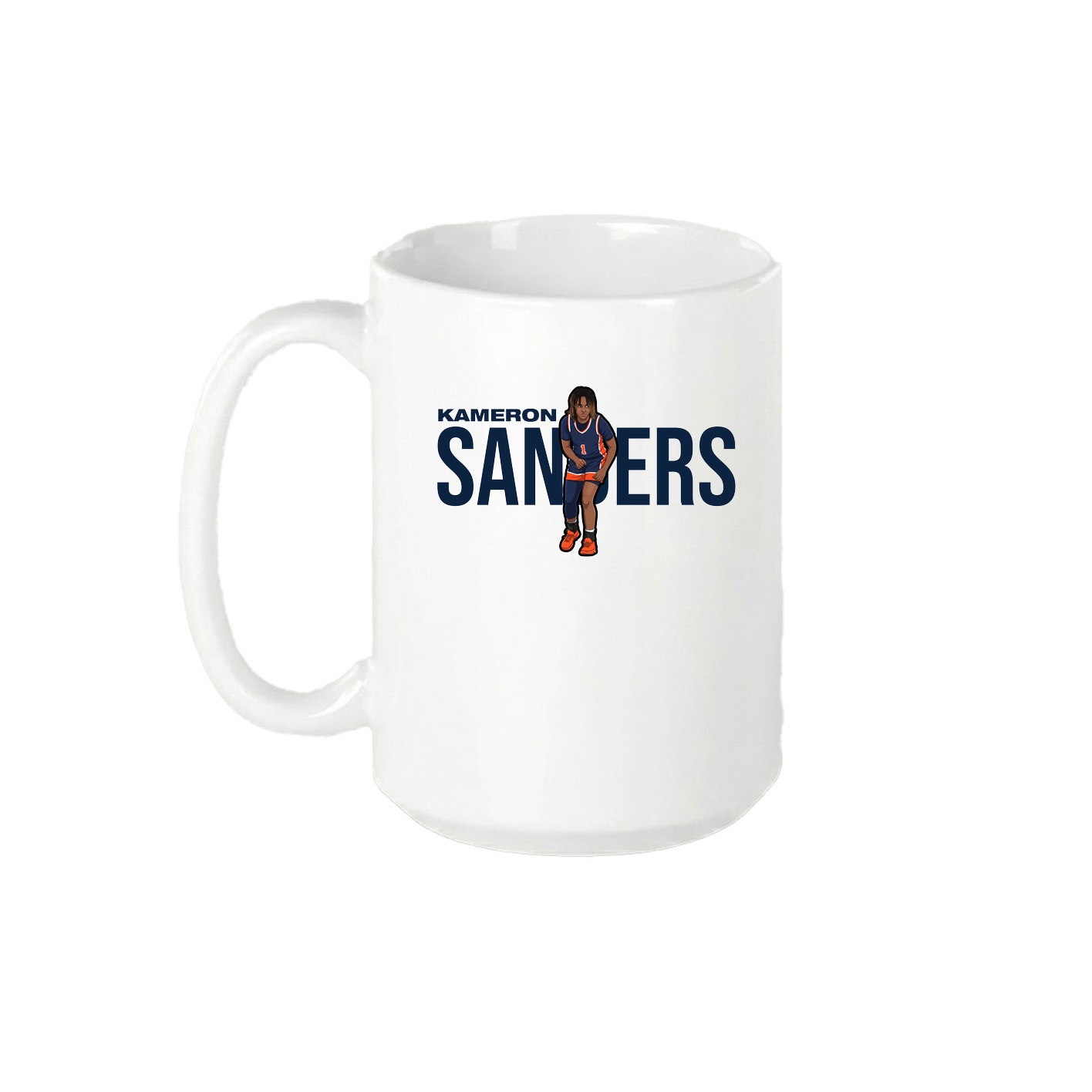 15oz Coffee Mug — Player Name in White