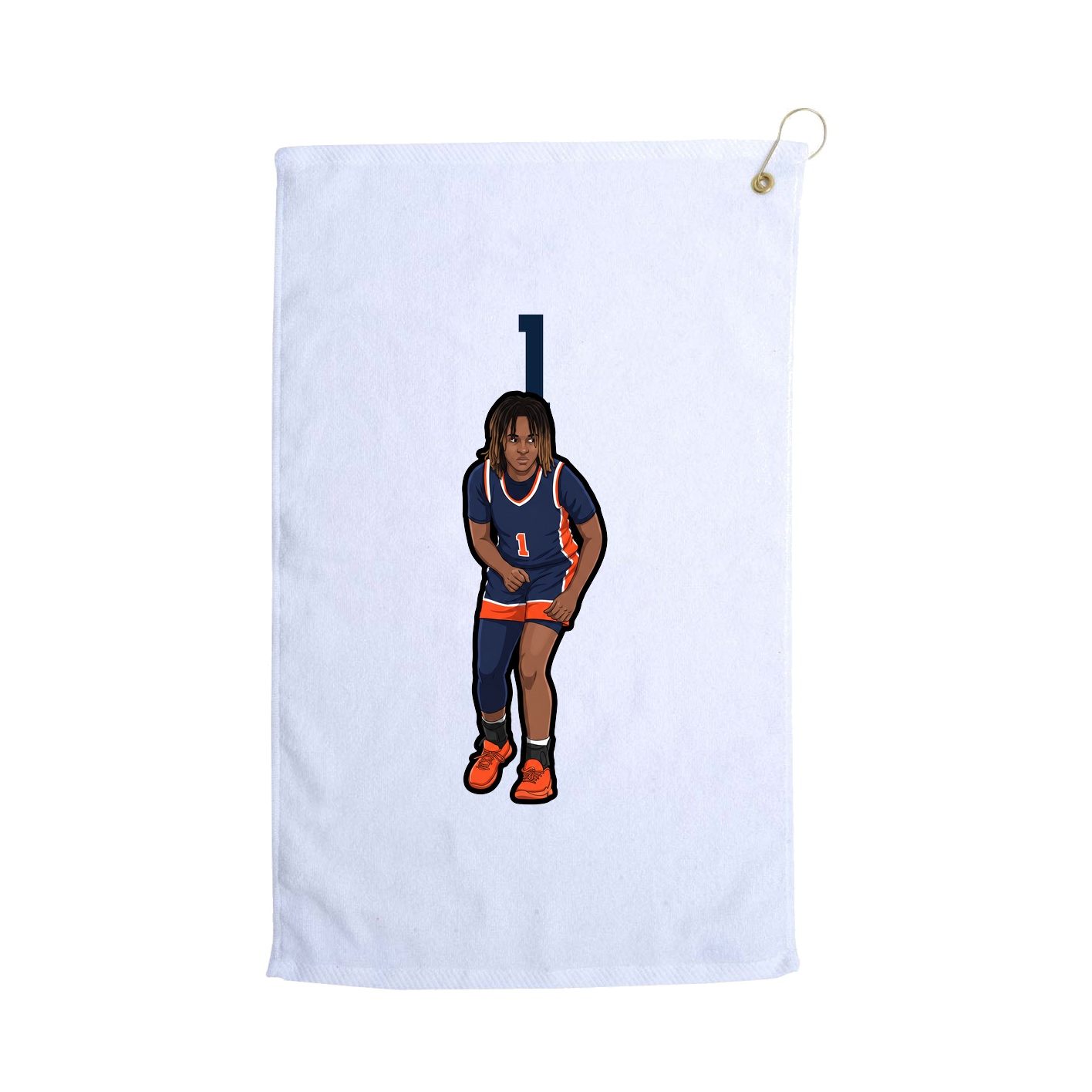 Golf Towel — Number Top in White