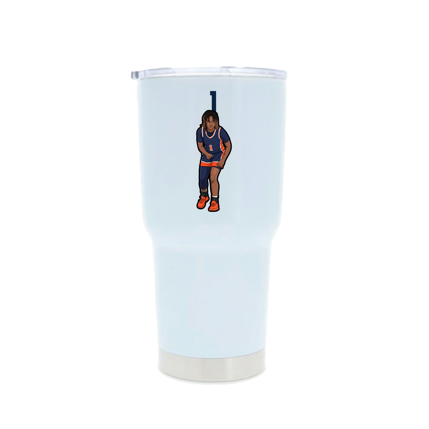 30oz Stainless Steel Tumbler — Number Top in White
