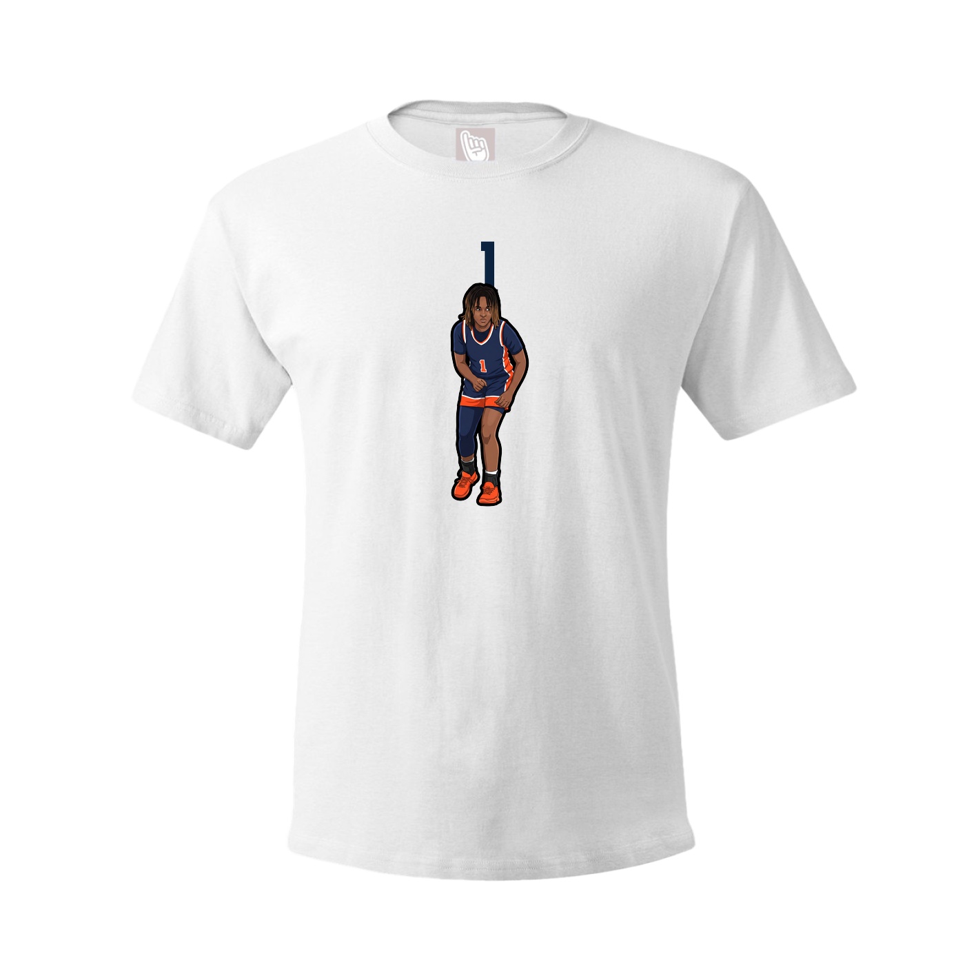 Youth Tee — Number Top in White