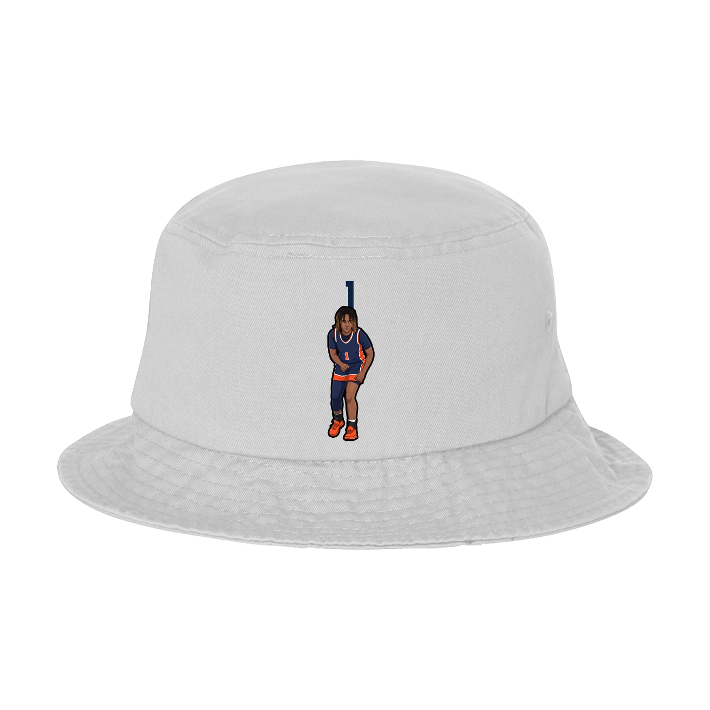 Bucket Cap — Number Top in White