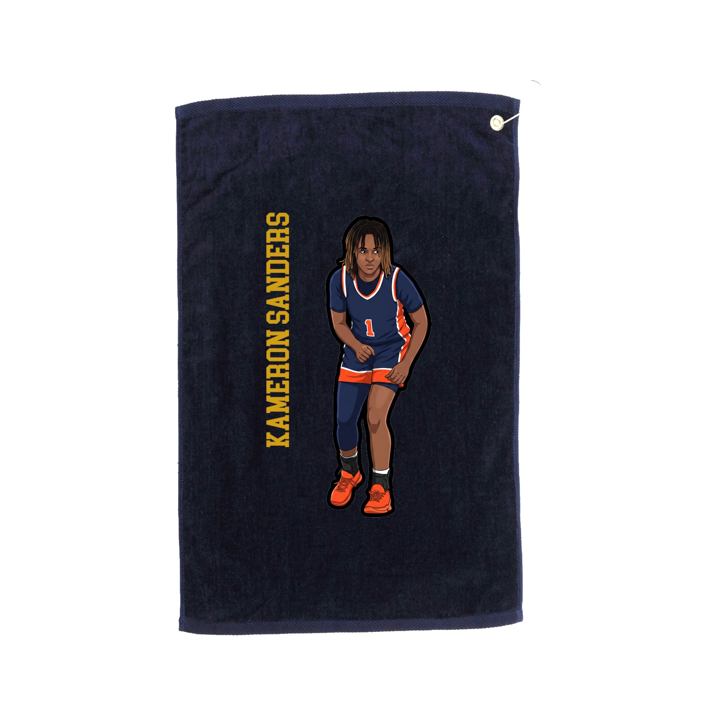 Golf Towel — Name Vertical in Navy