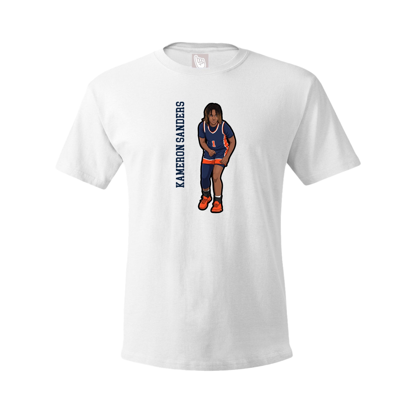 Tee — Name Vertical in White