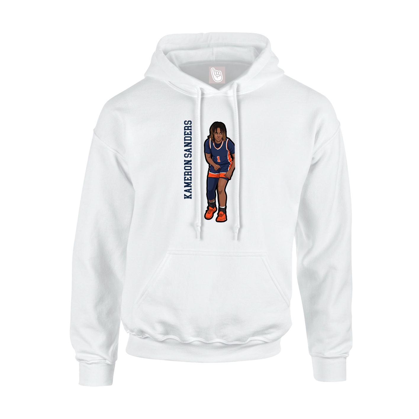 Hoodie — Name Vertical in White