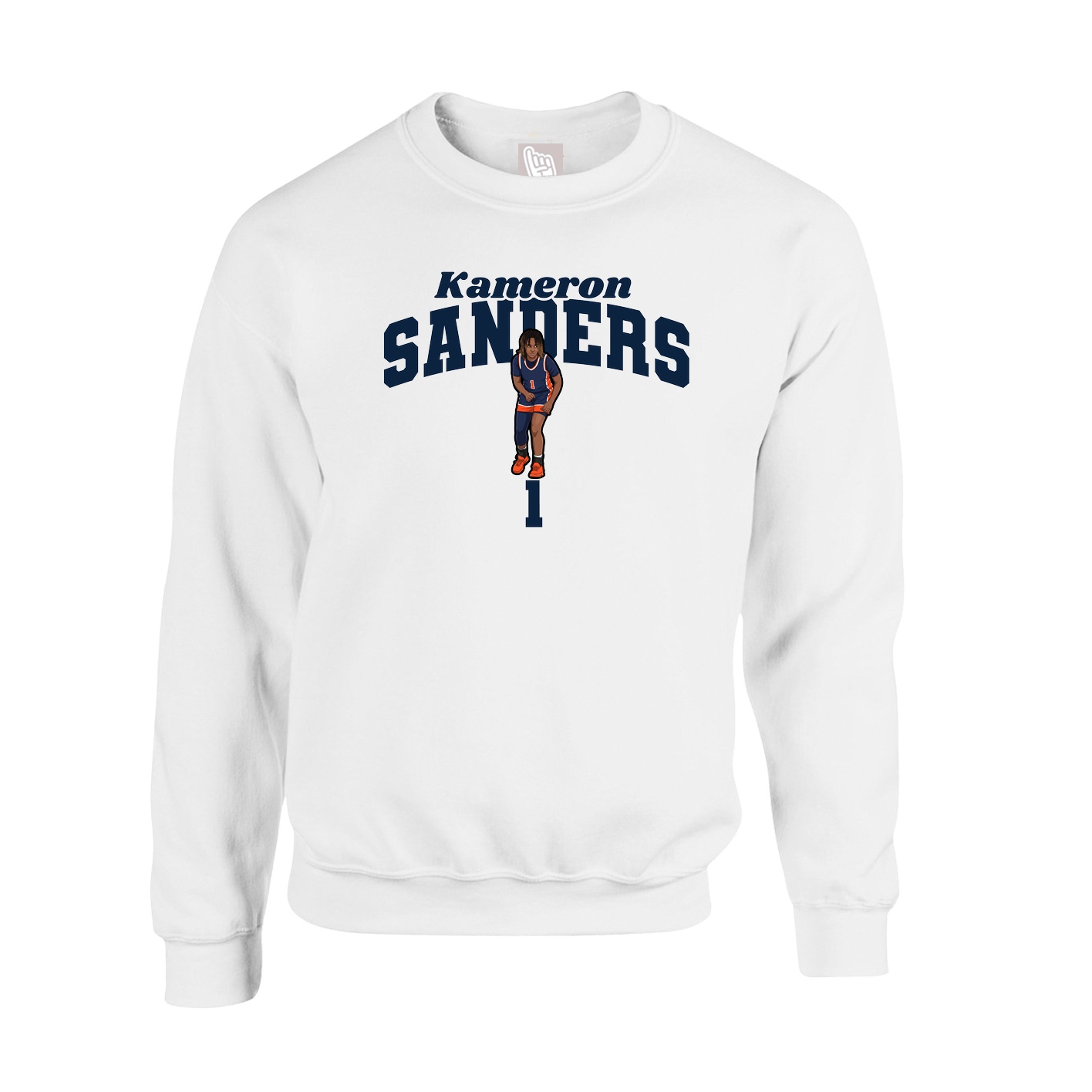 Fleece Crew — Signature Arch in White