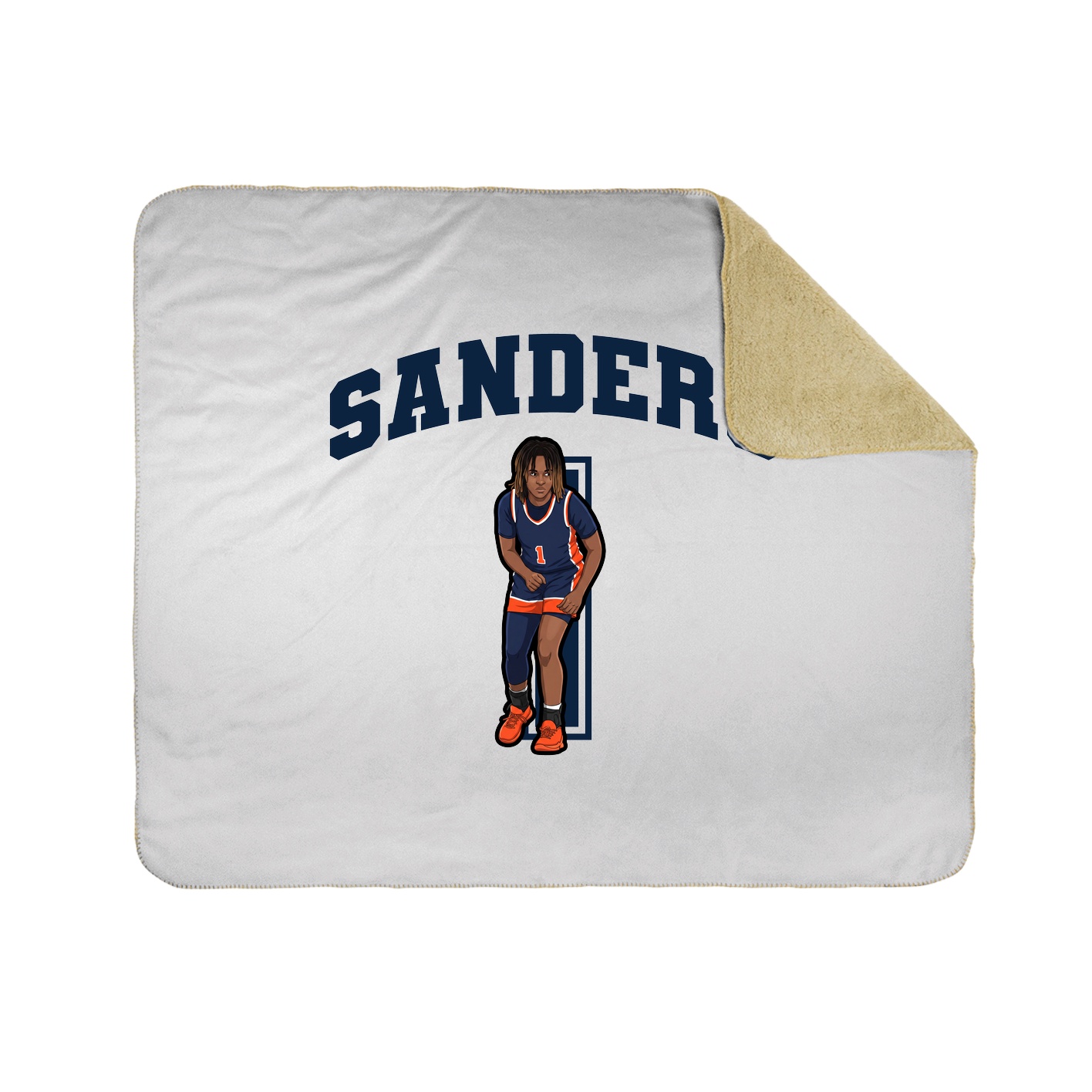 Throw Blanket — Number in White