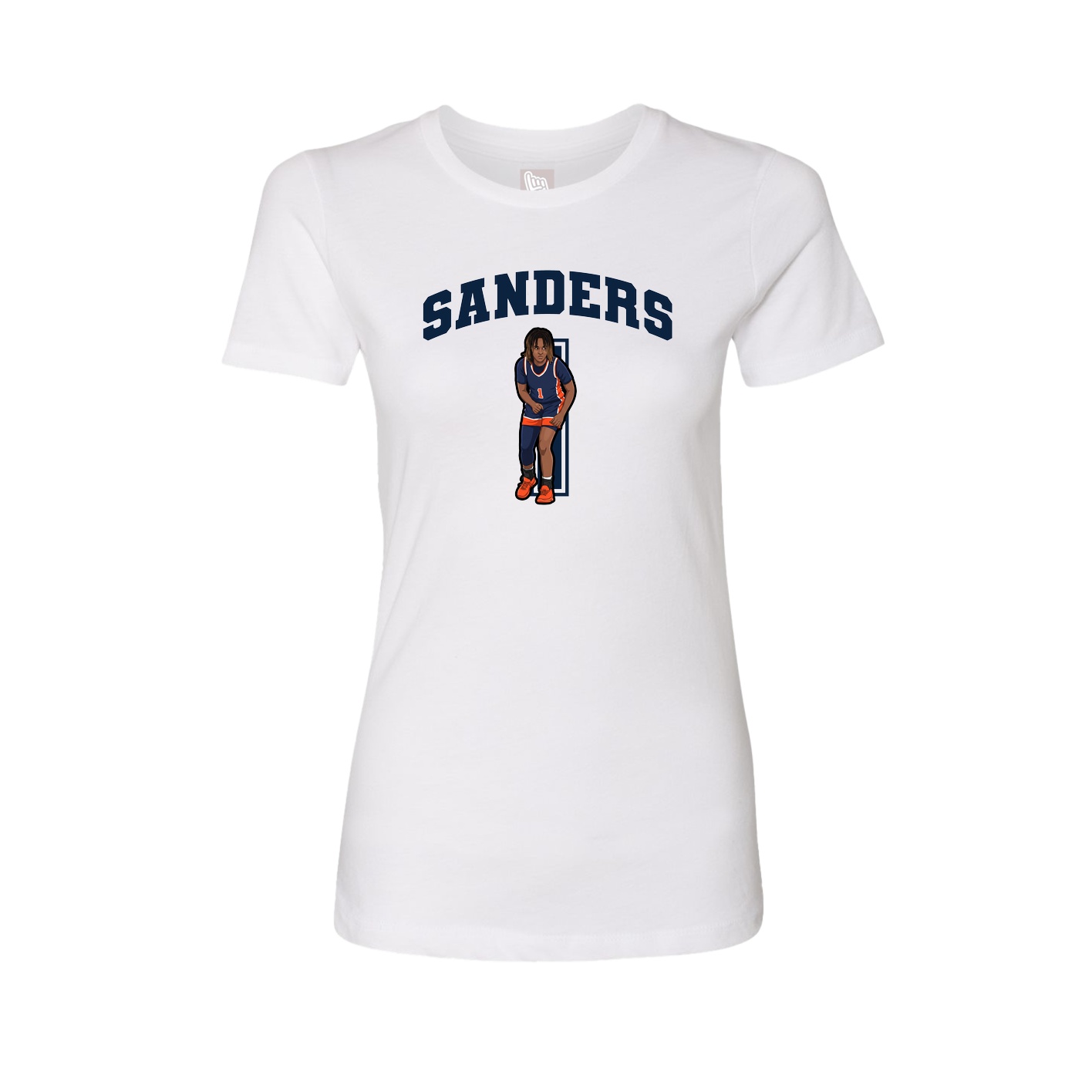 Fitted Women's Tee — Number in White
